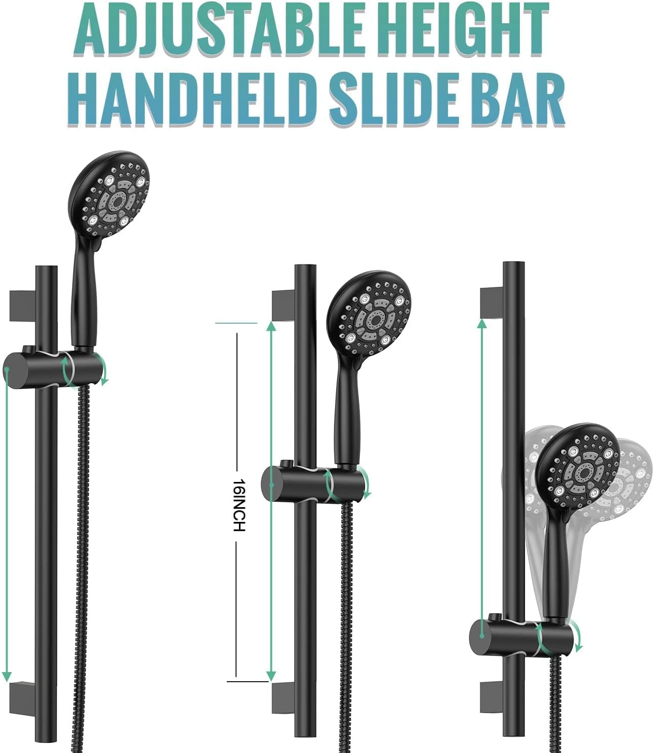 Adjustable Slide Bar Button Shower Set (Round)