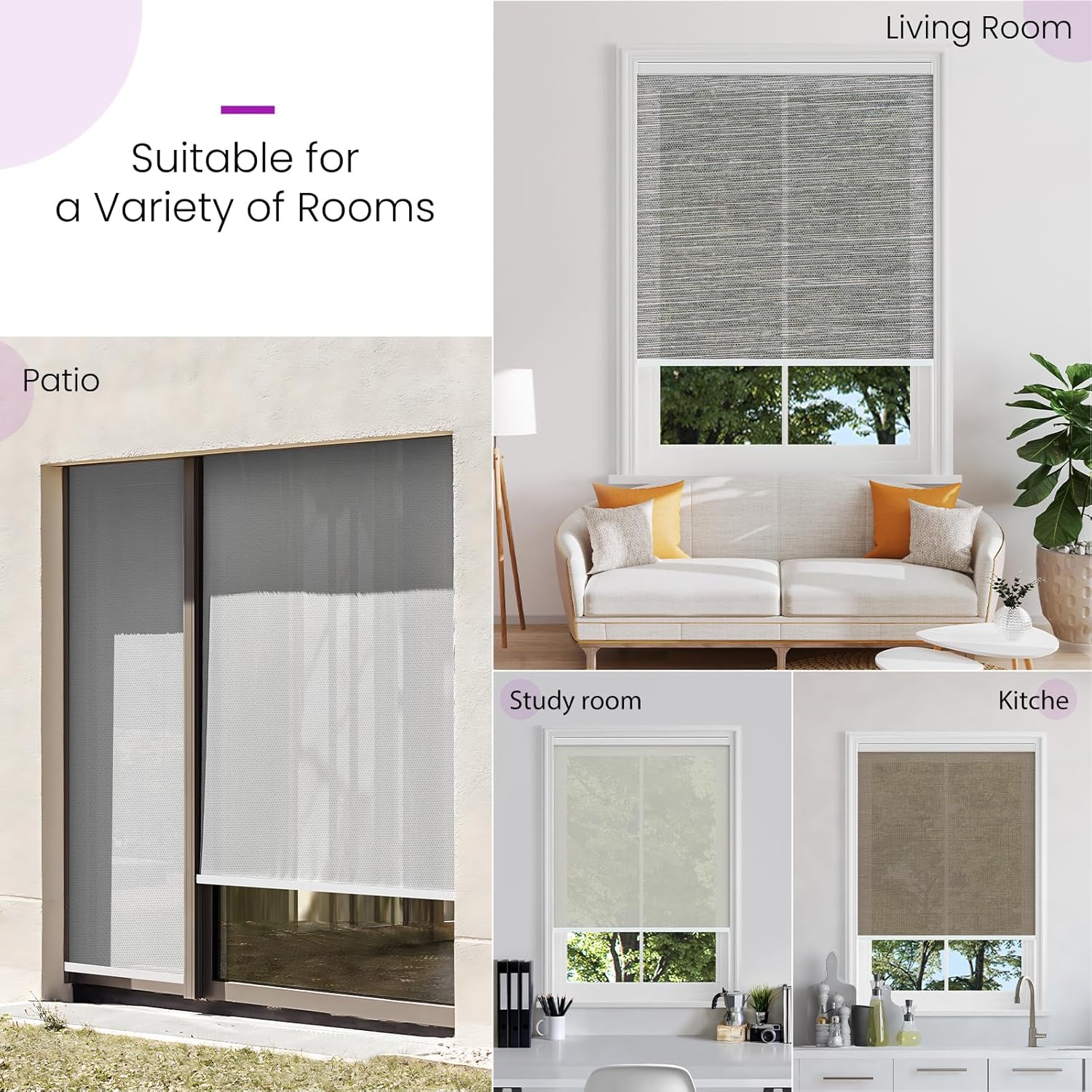 Smart Blackout Roller Shades - Motorized & Voice Controlled (Custom Sizes)​