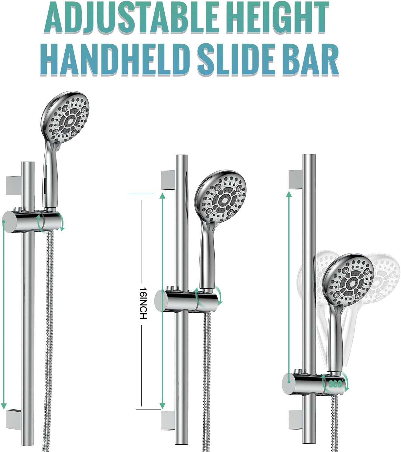 Adjustable Slide Bar Button Shower Set (Round)
