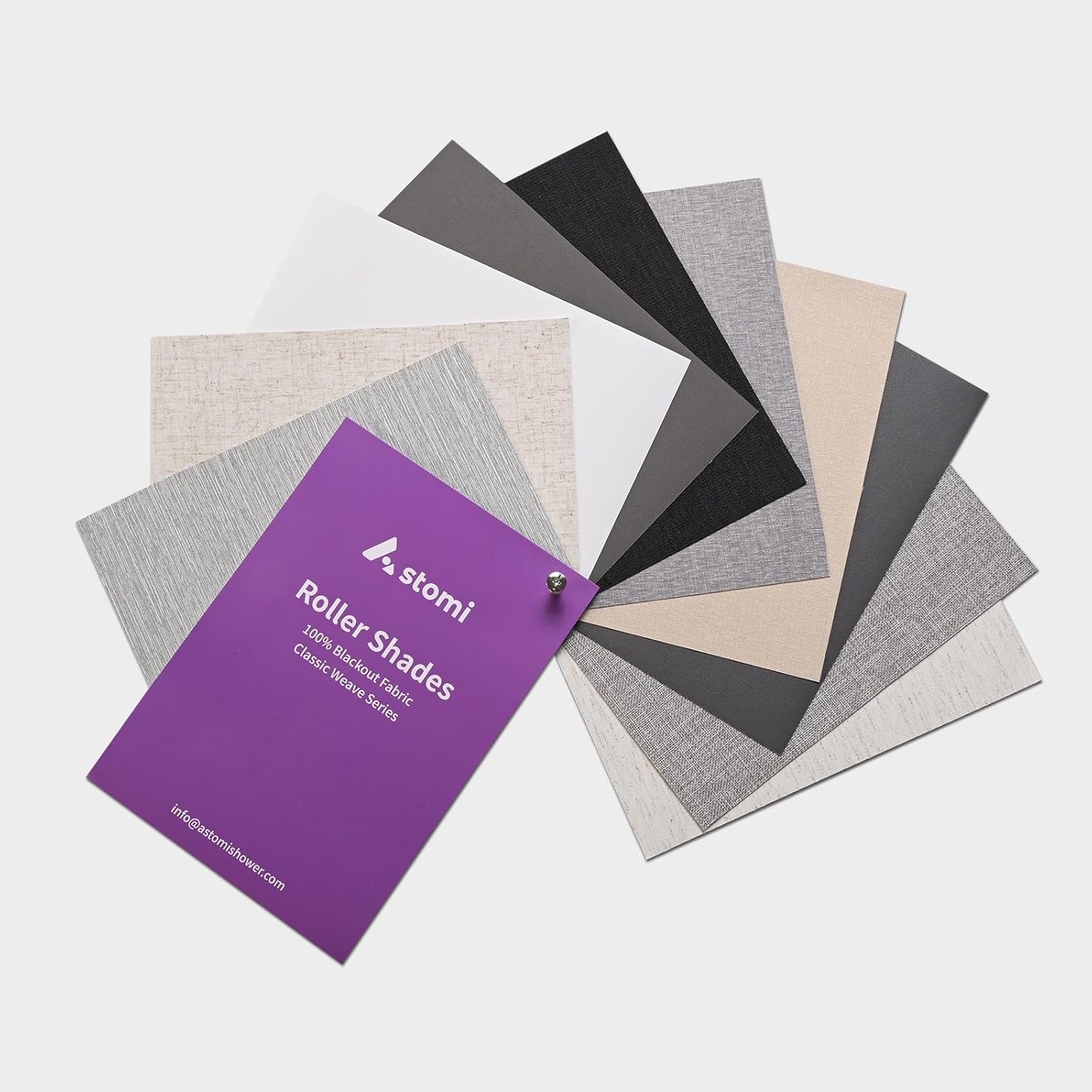 100% Blackout Roller Shades Multicolor Samples, Classic Weave Series