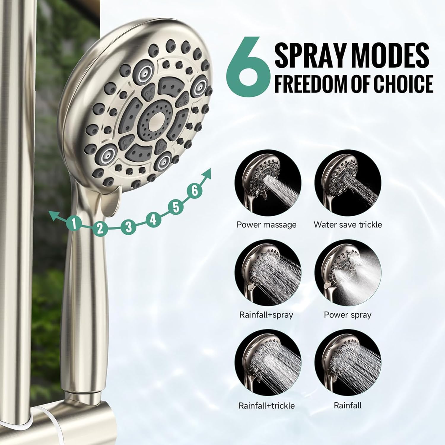 Adjustable Slide Bar Button Shower Set (Round)
