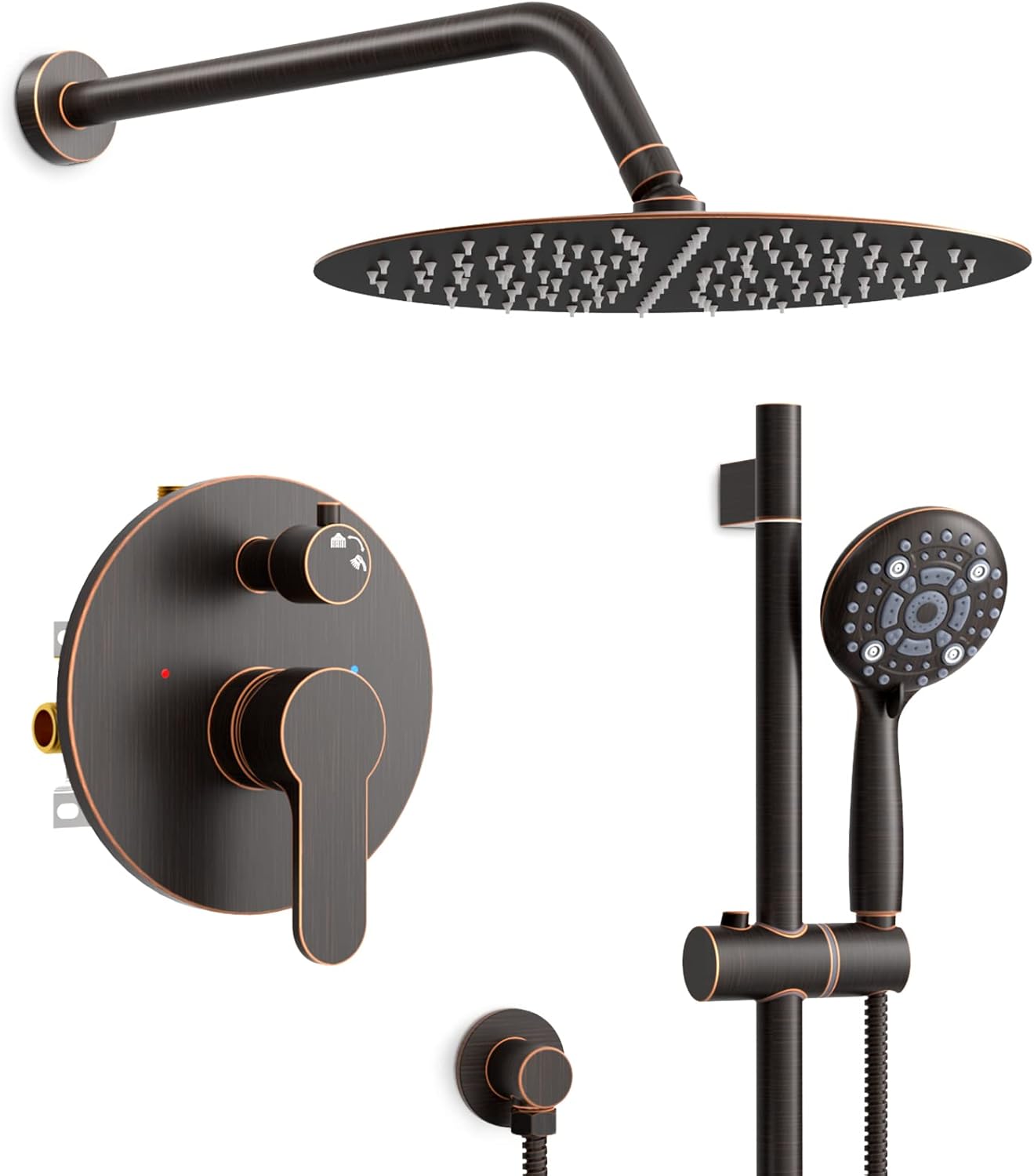 Adjustable Slide Bar Button Shower Set (Round)