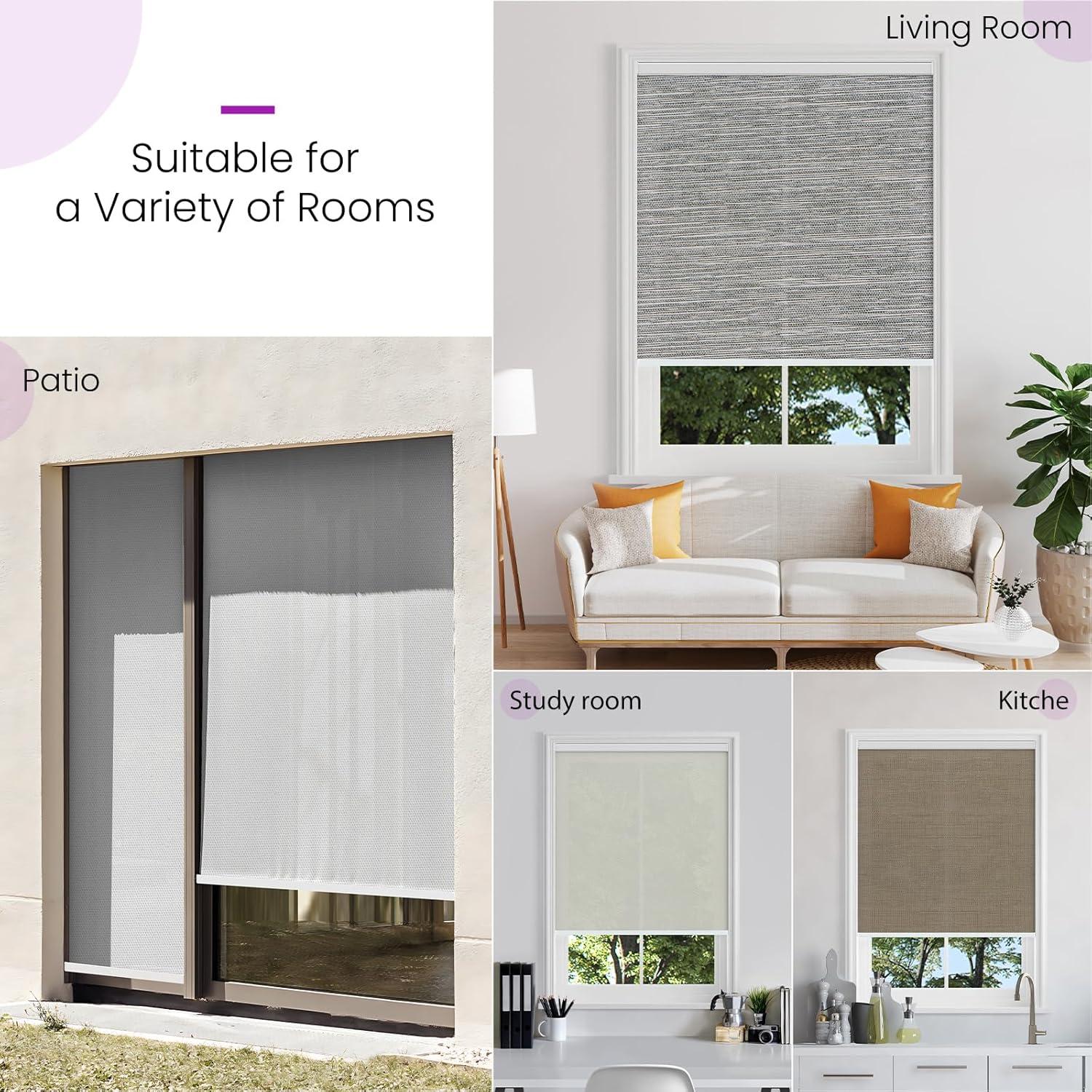 Smart Blackout Roller Shades - Motorized & Voice Controlled (Custom Sizes)​