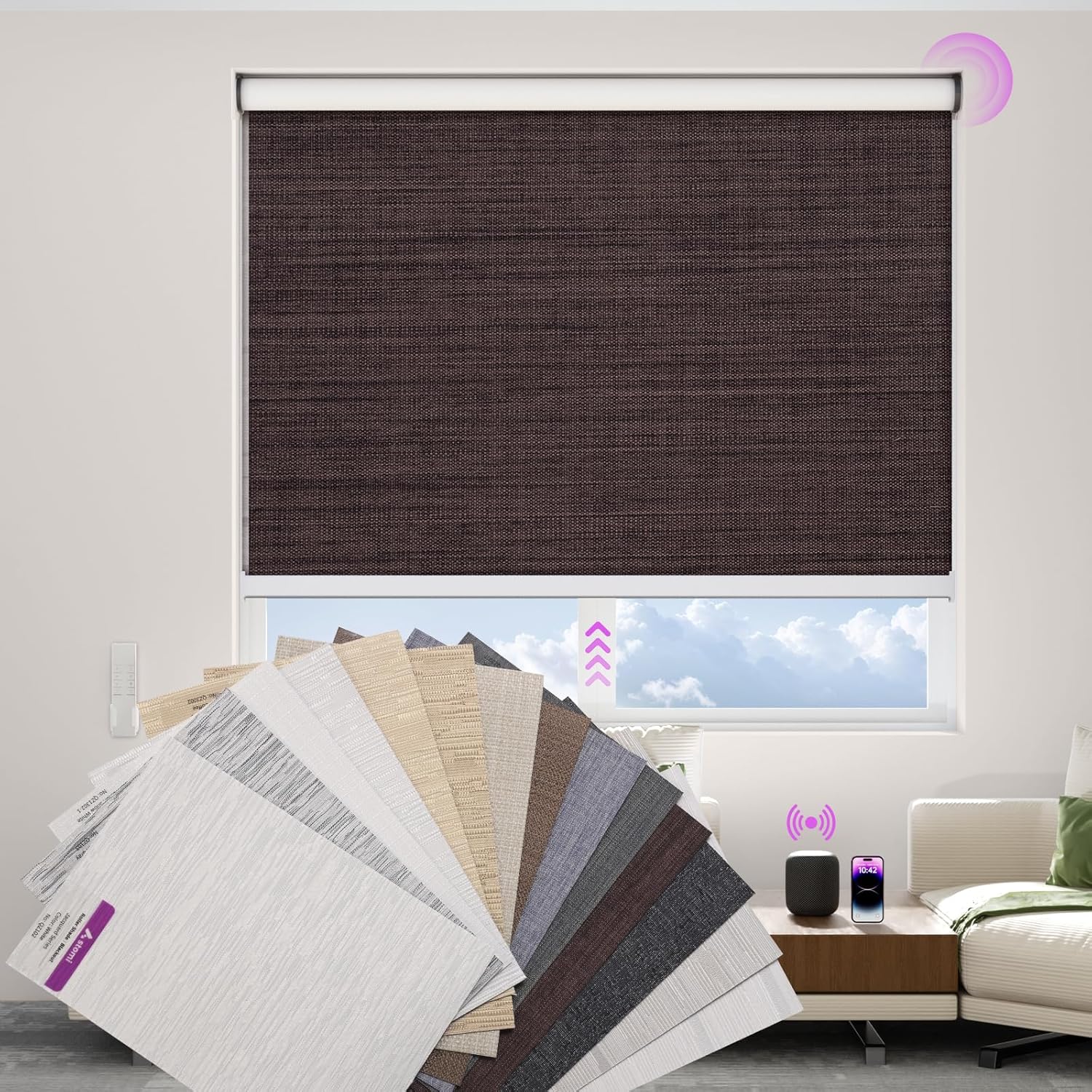 100% Blackout Roller Shades Multicolor Samples, Jacquard & Woven Series