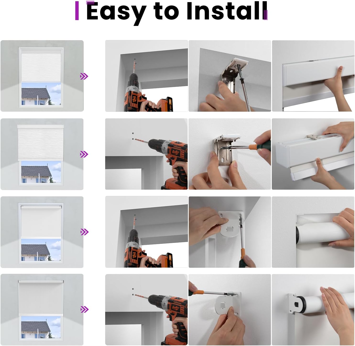 Smart Blackout Roller Shades - Motorized & Voice Controlled (Custom Sizes)​