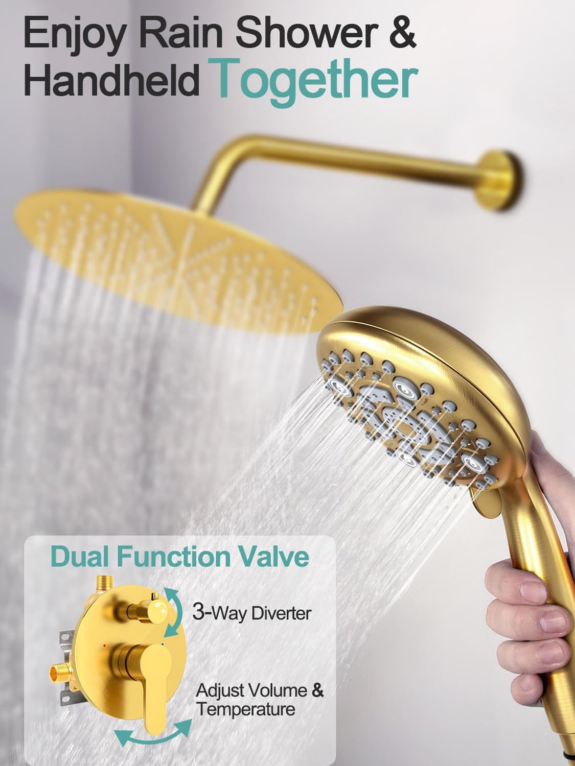 Adjustable Slide Bar Button Shower Set (Round)