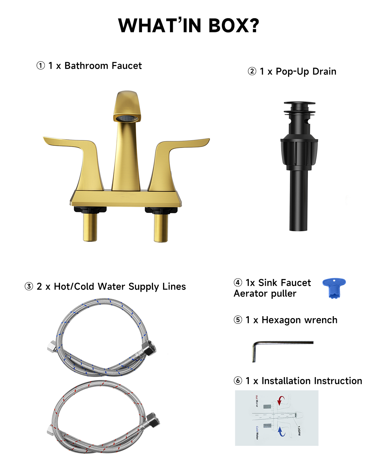 4 Inch Two-handle Bathroom Basin Faucet