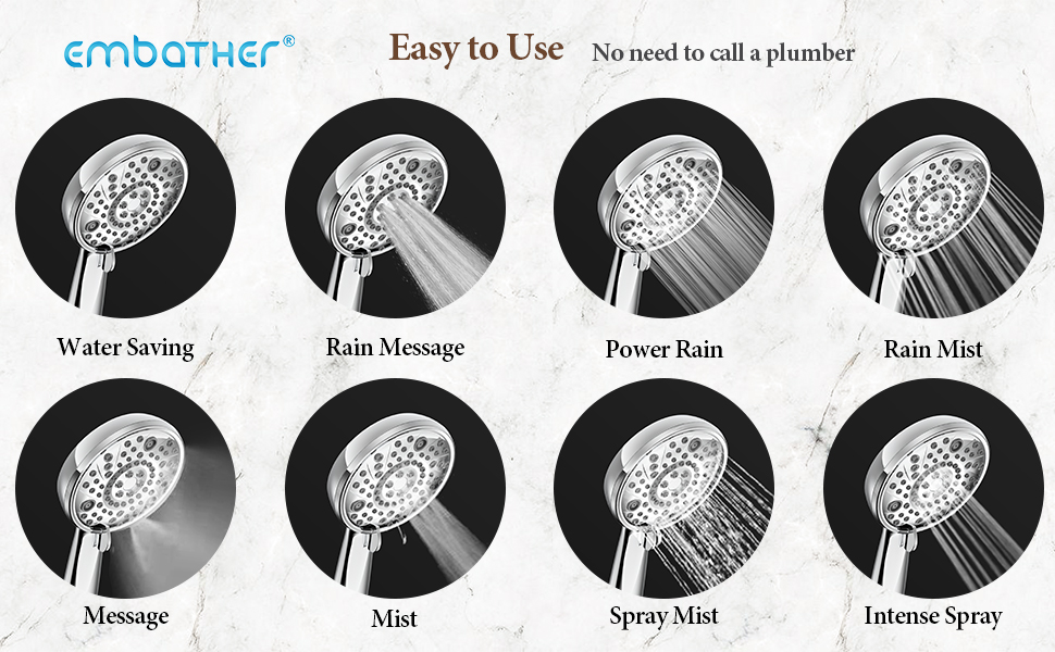 Filtered Shower Head with Water Softener Cartridges