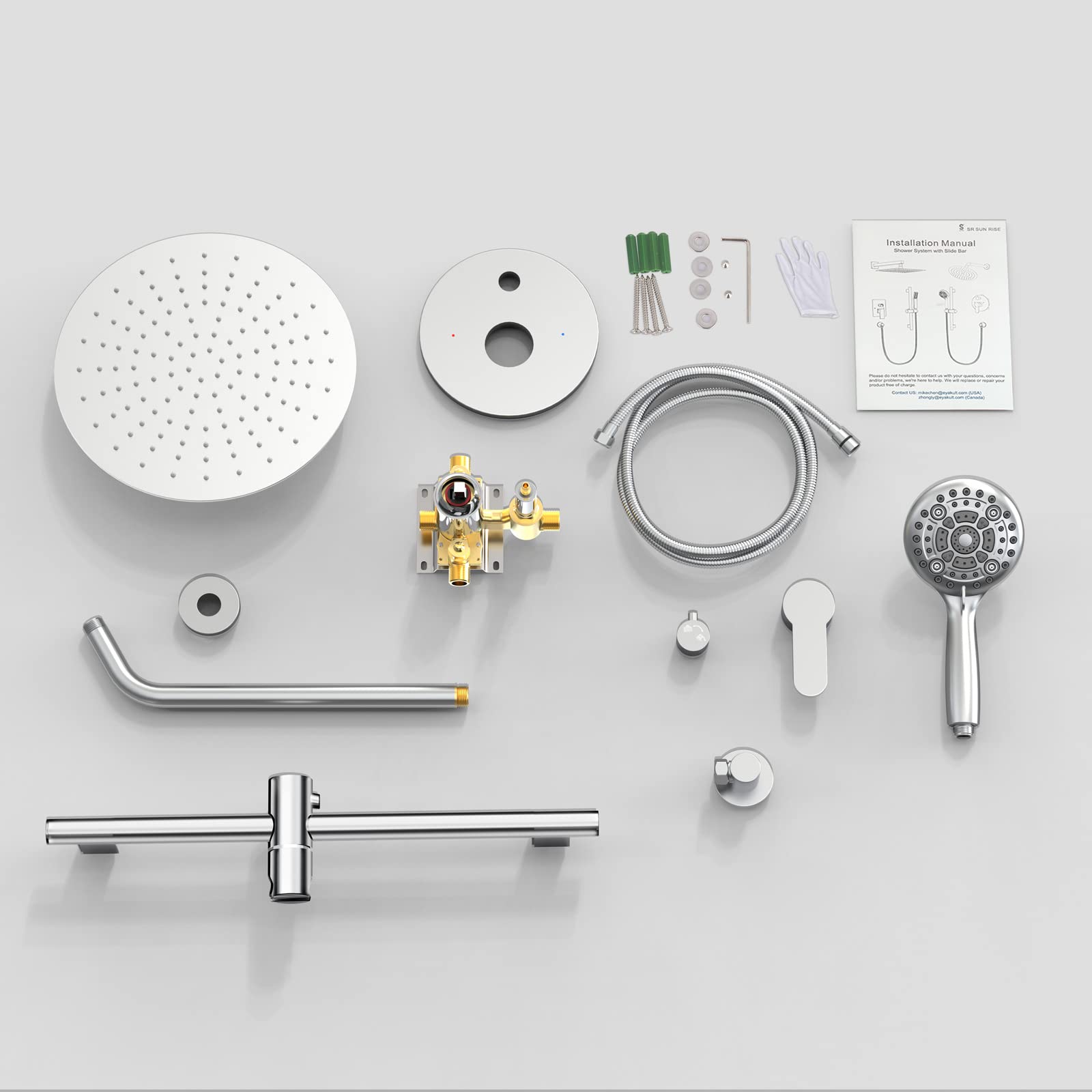 Adjustable Rod Trim Kit Shower Set (Round)