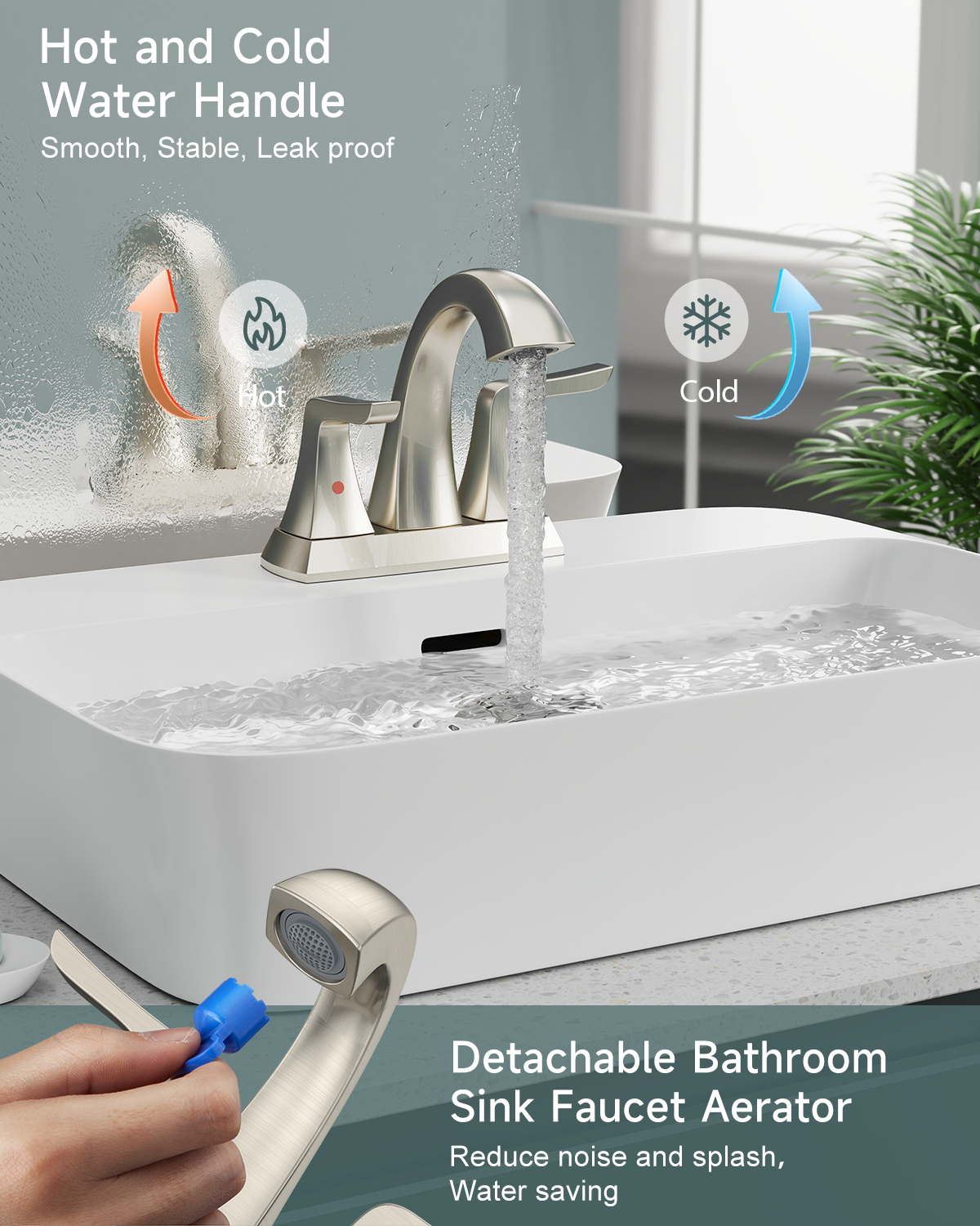 4 Inch Two-handle Bathroom Basin Faucet