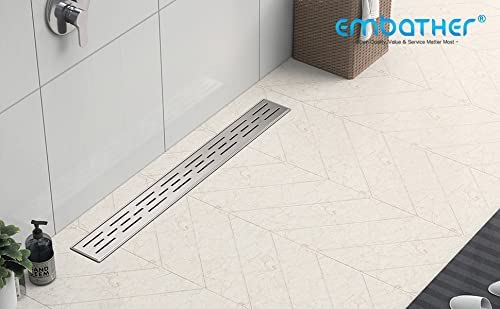 12 Inches Shower Drain with Removable Strainers,PVC Shower Drain Base for Bathroom Floor Drain,Brushed Nickel Stainless Finished