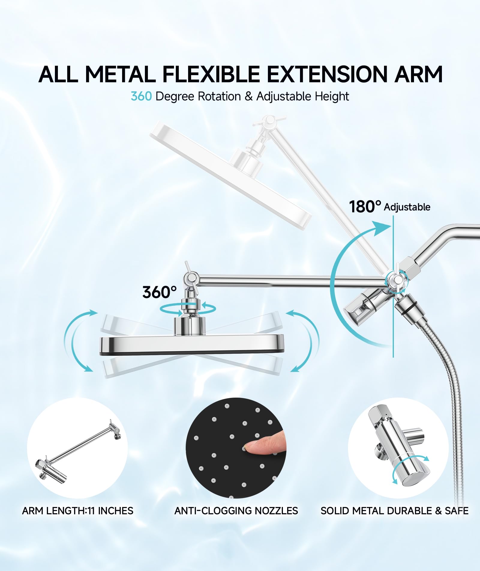 Adjustable Rod Shower Combo Kit