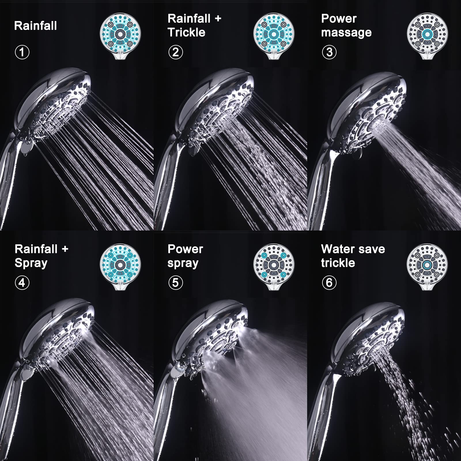 6-Function Handheld Shower