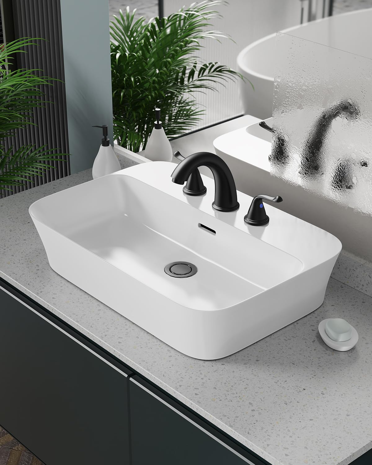 3-Hole 2-Handle RV Bathroom Sink Faucet w/Drain & Supply Lines