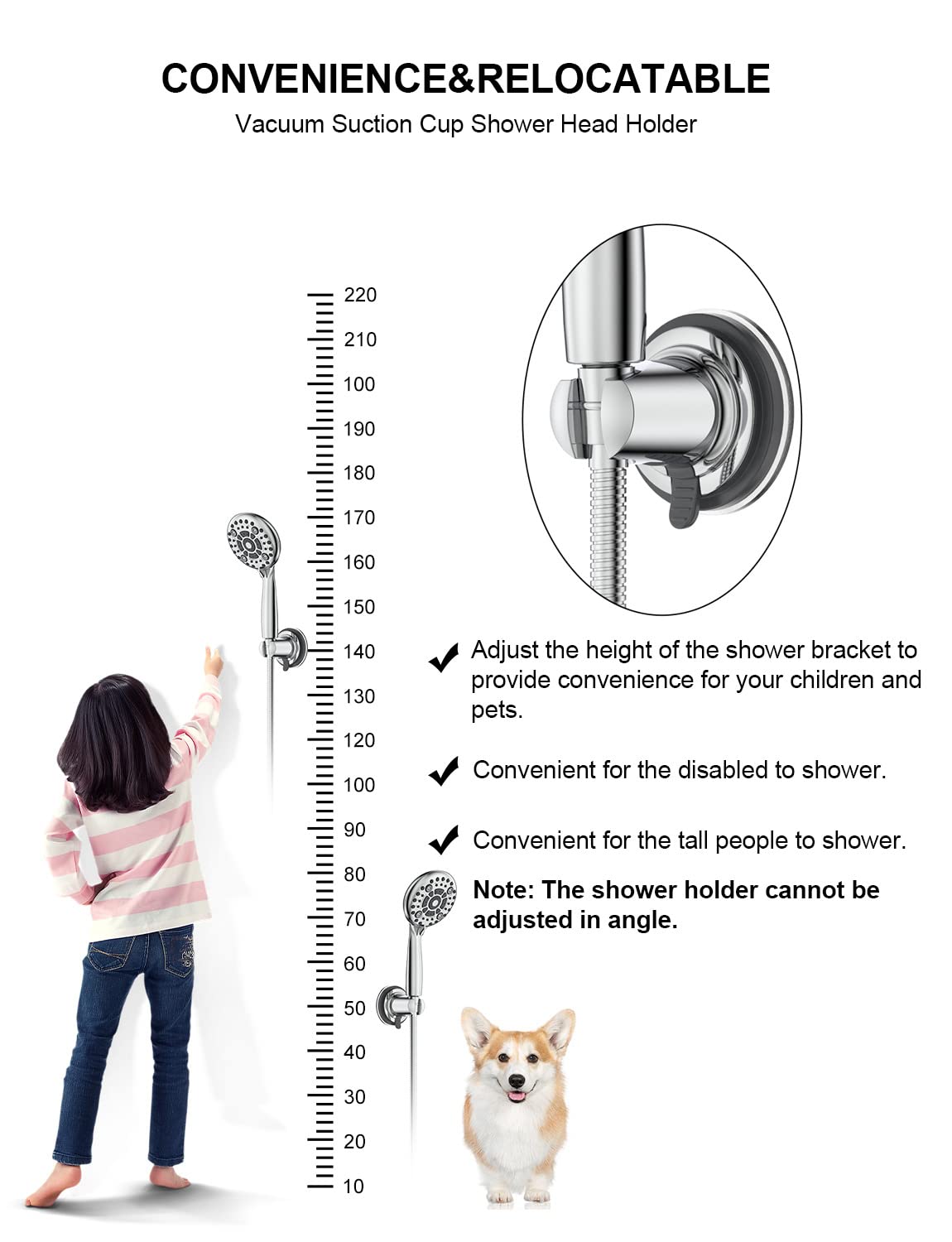 Shower Head Holder with Suction Cup