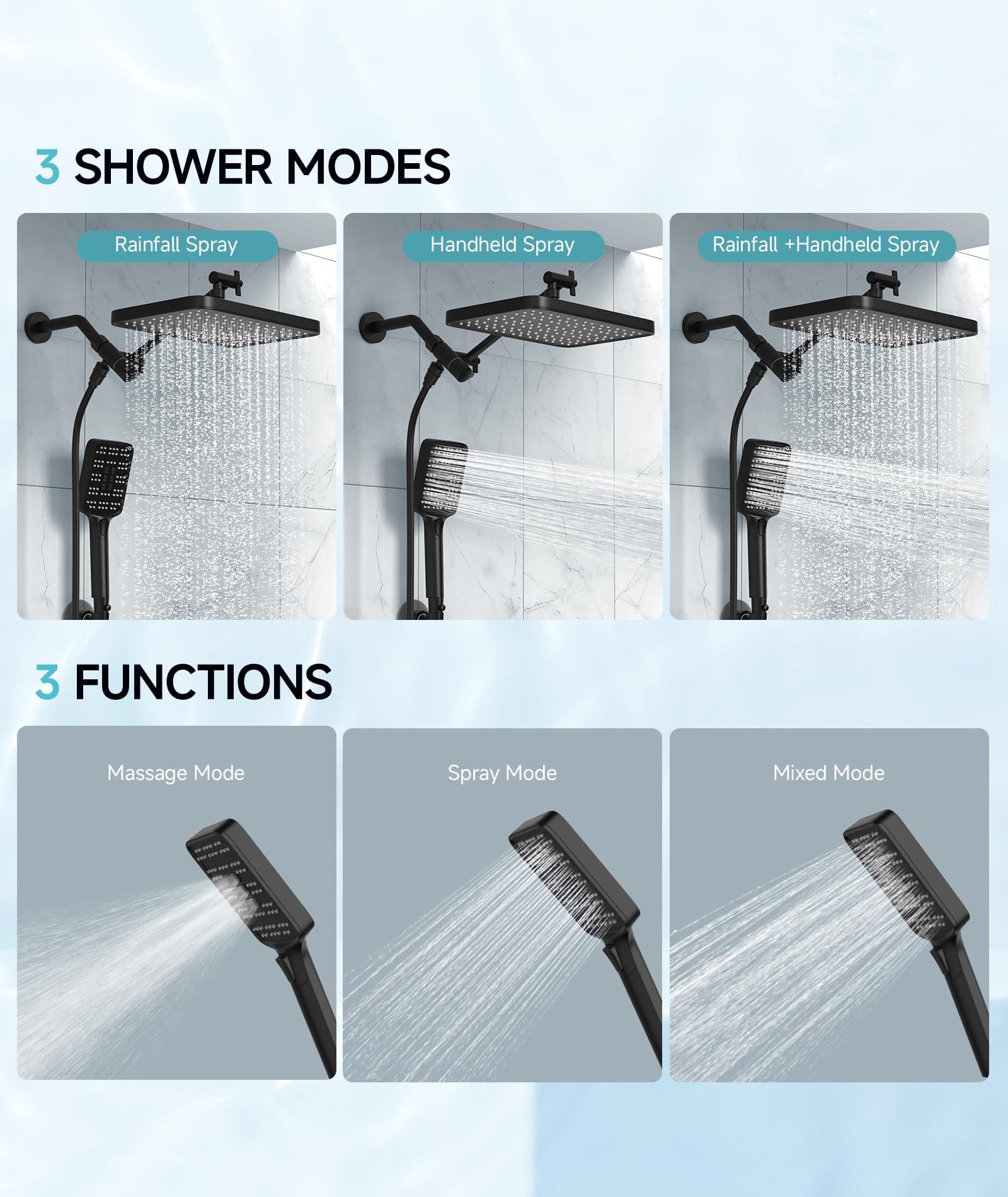 Adjustable Rod Shower Combo Kit