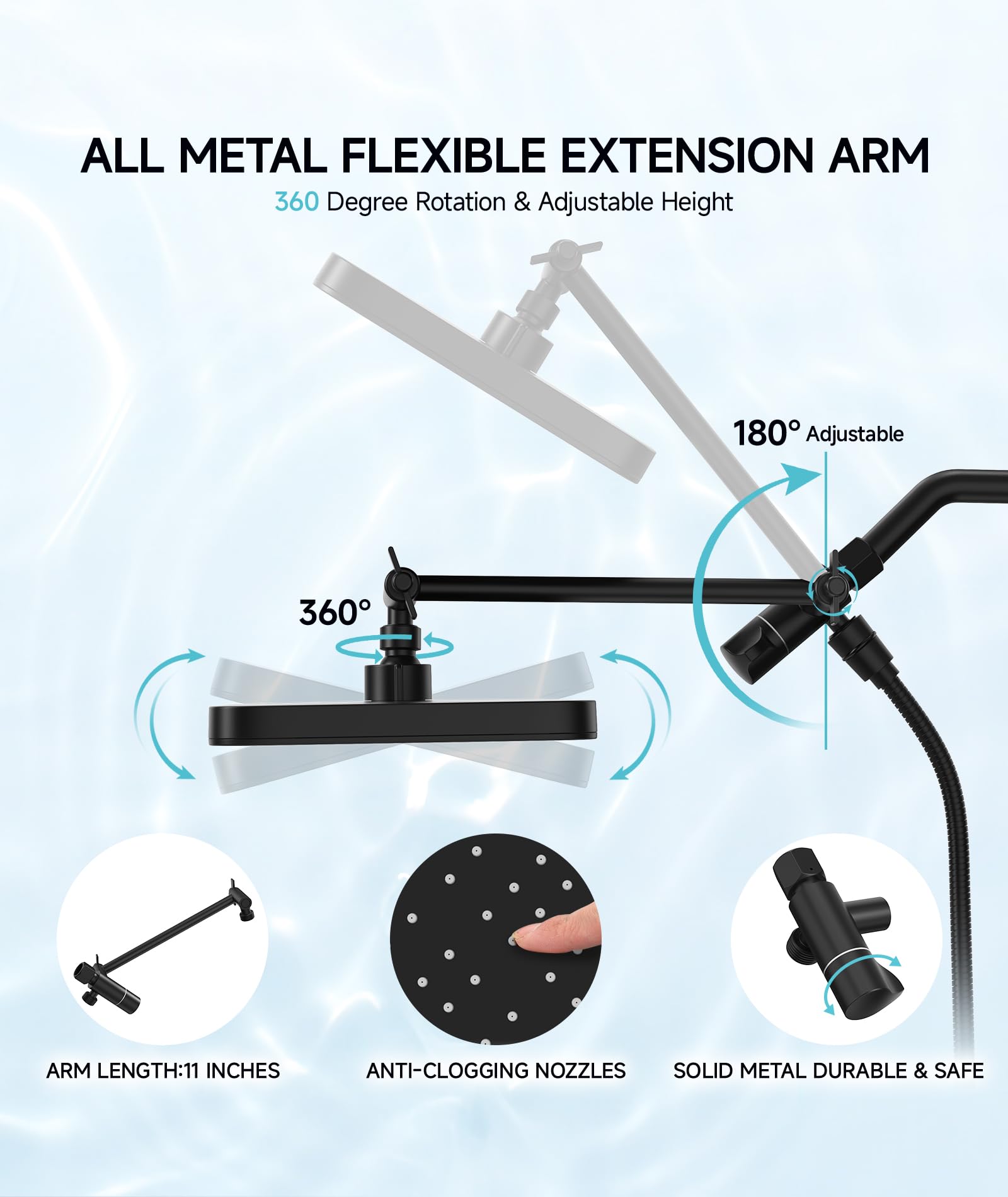 Adjustable Rod Shower Combo Kit