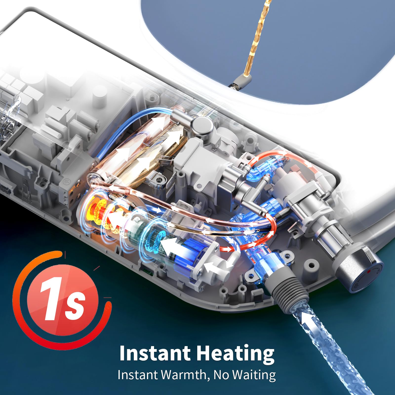 V-Shaped Smart Toilet Seat (TE001-116) - Bidet Function, Heated Seat & Auto Cleaning