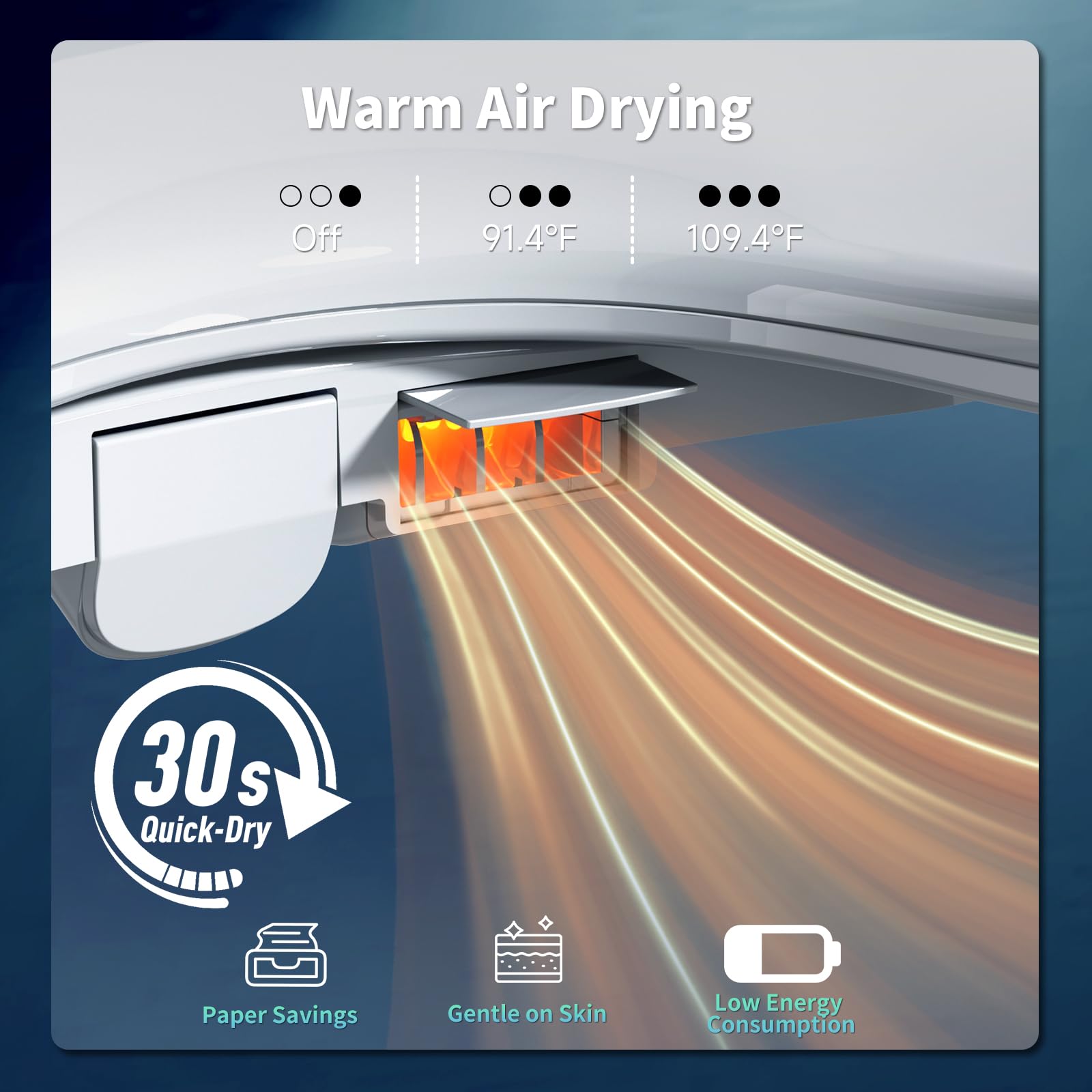 V-Shaped Smart Toilet Seat (TE001-116) - Bidet Function, Heated Seat & Auto Cleaning