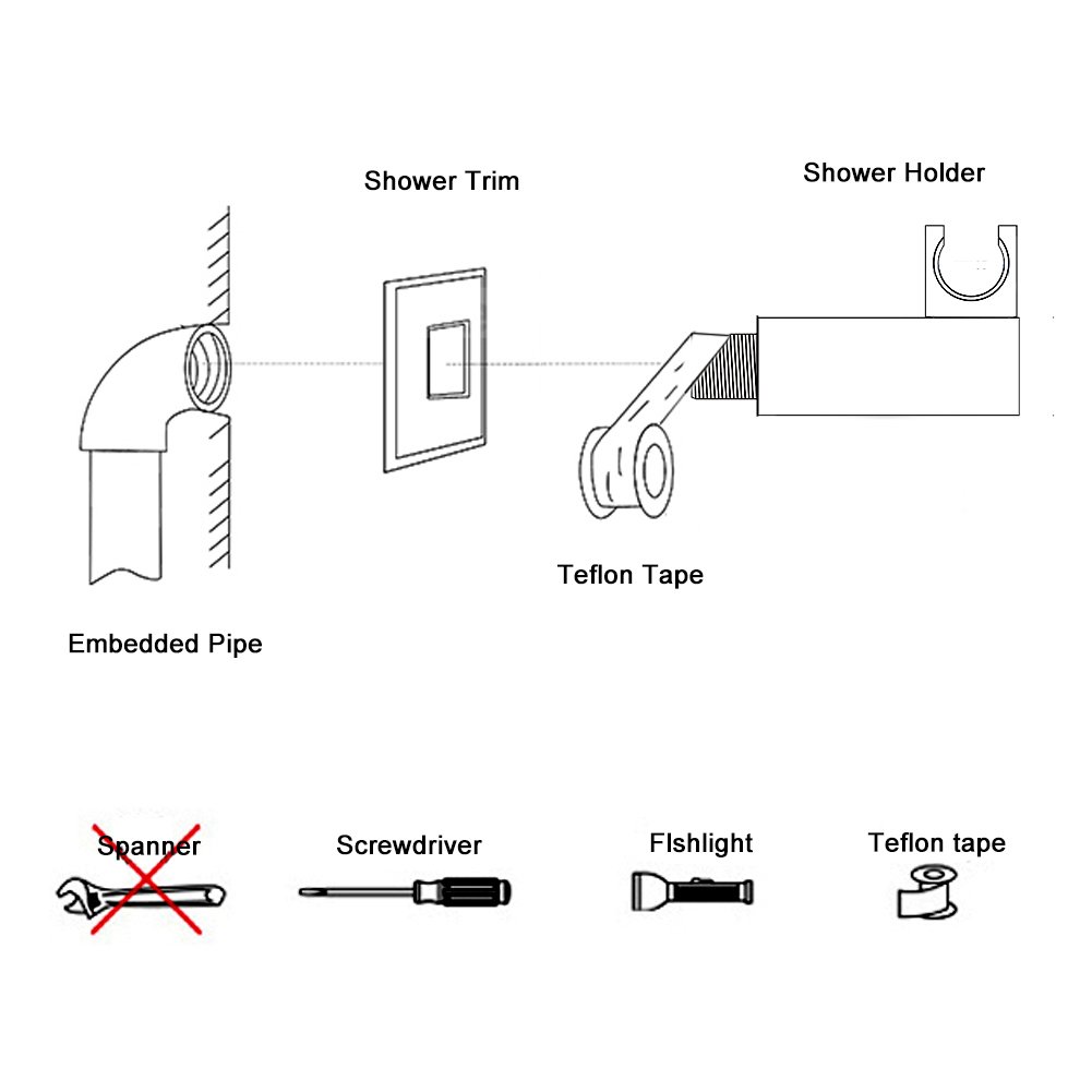 Square Shower Bracket Metal