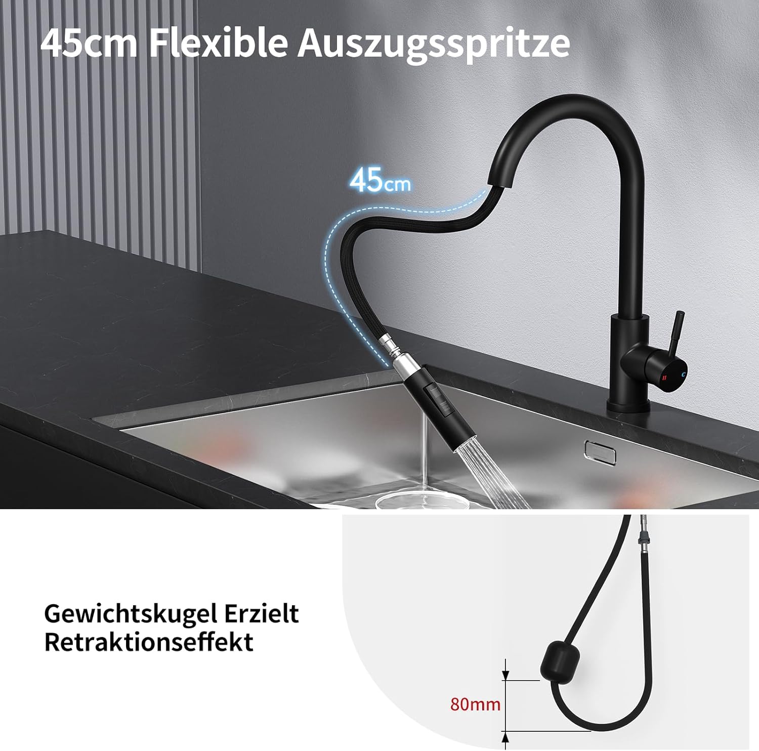 Kitchen Faucet with Extendable Sprayer