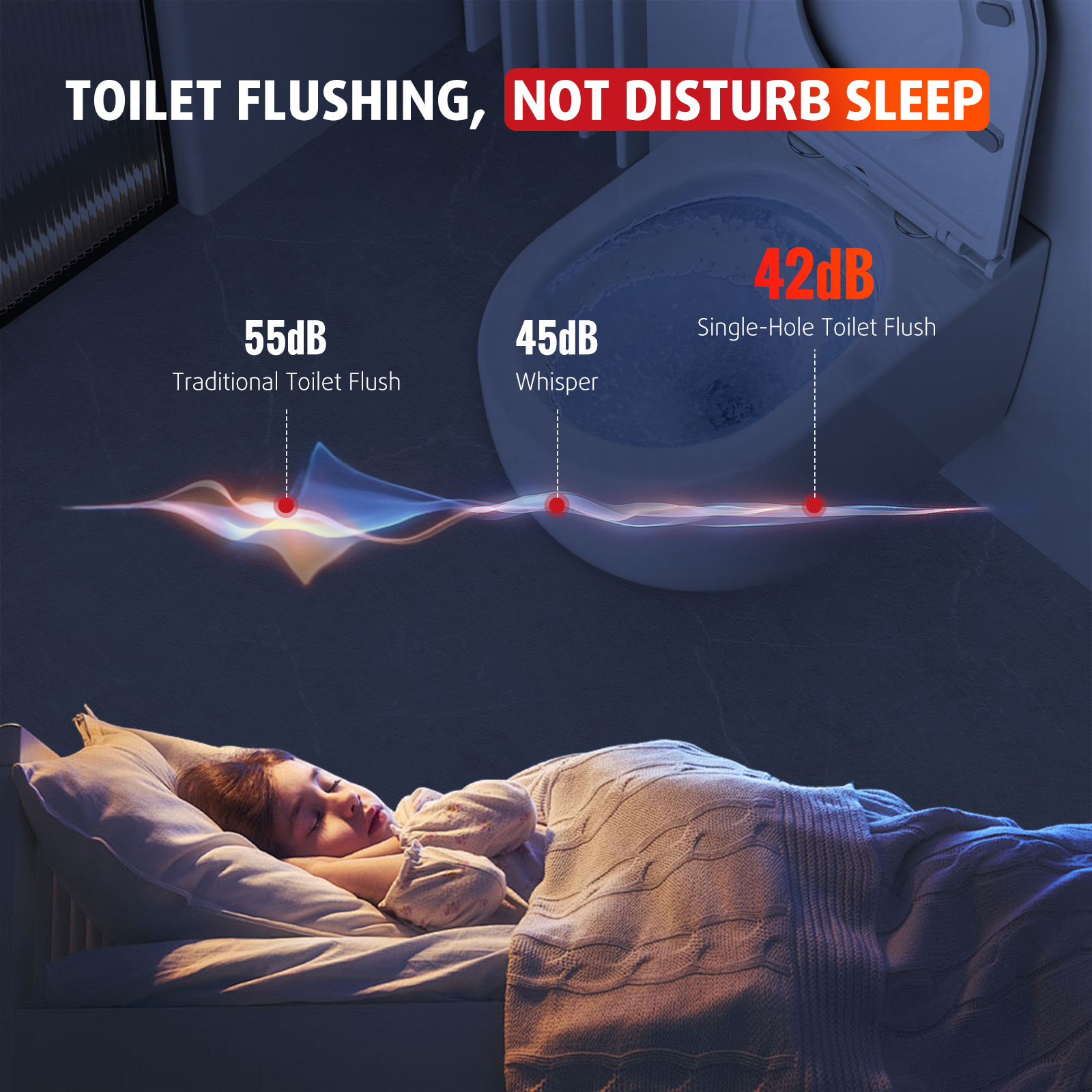 Single-hole Swirl-flush Wall-hung Toilet - D01 Series, Round-arc 49cm