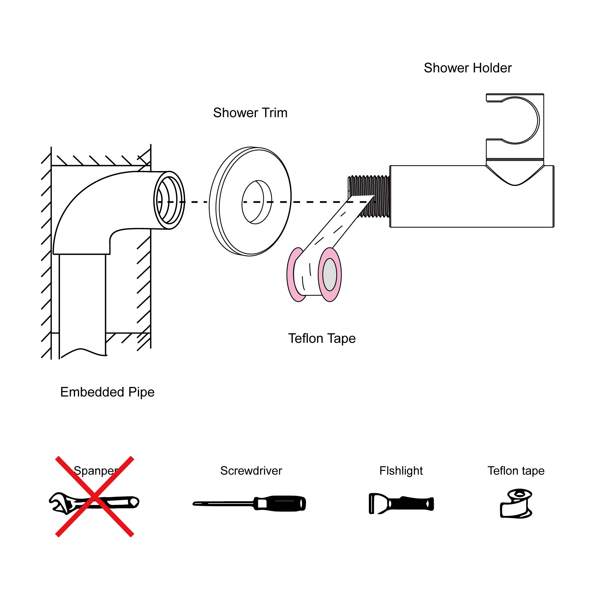 Metal Shower Head Holder