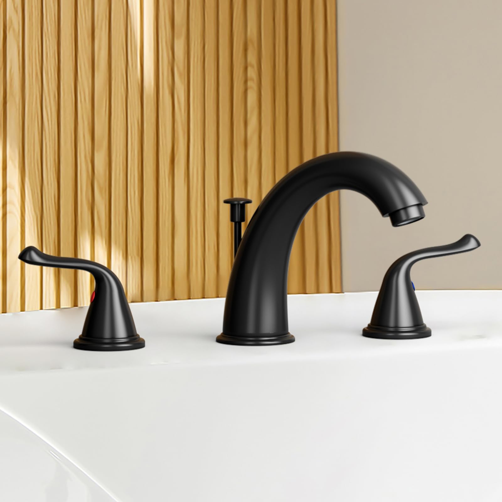 3-Hole 2-Handle RV Bathroom Sink Faucet w/Drain & Supply Lines