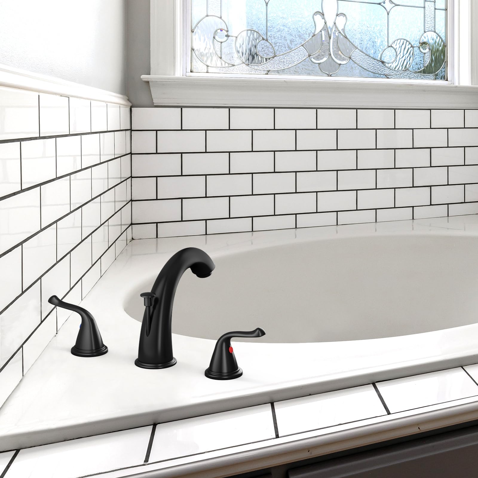 3-Hole 2-Handle RV Bathroom Sink Faucet w/Drain & Supply Lines