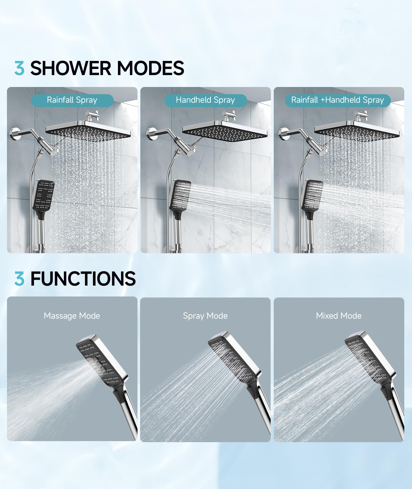 Adjustable Rod Shower Combo Kit