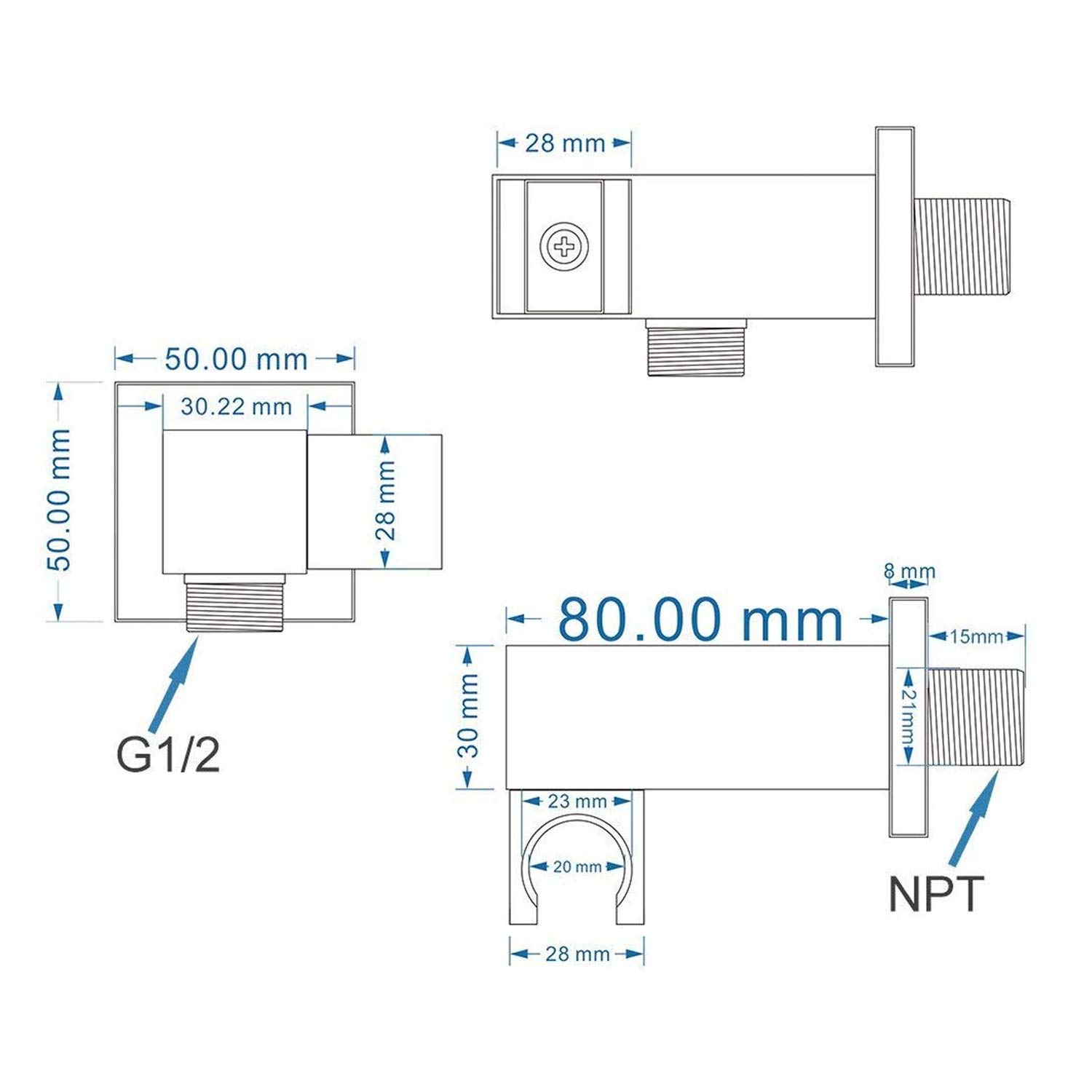 Square Shower Bracket Metal