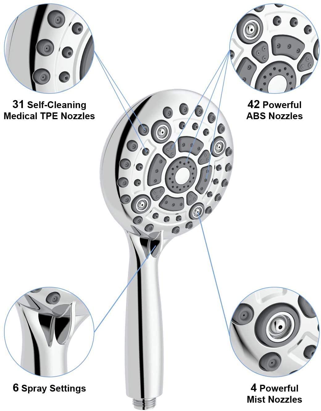6-Function Handheld Shower