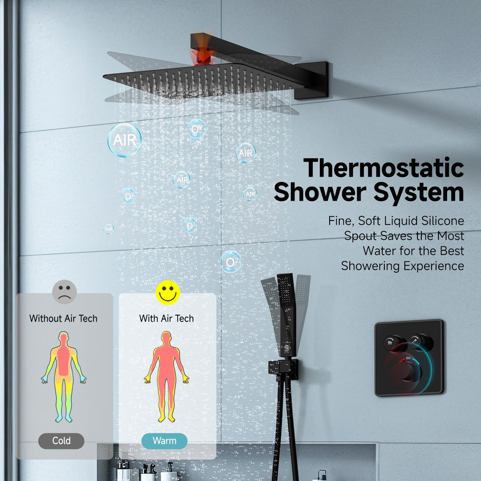 Button Shower Set (Thermostatic)