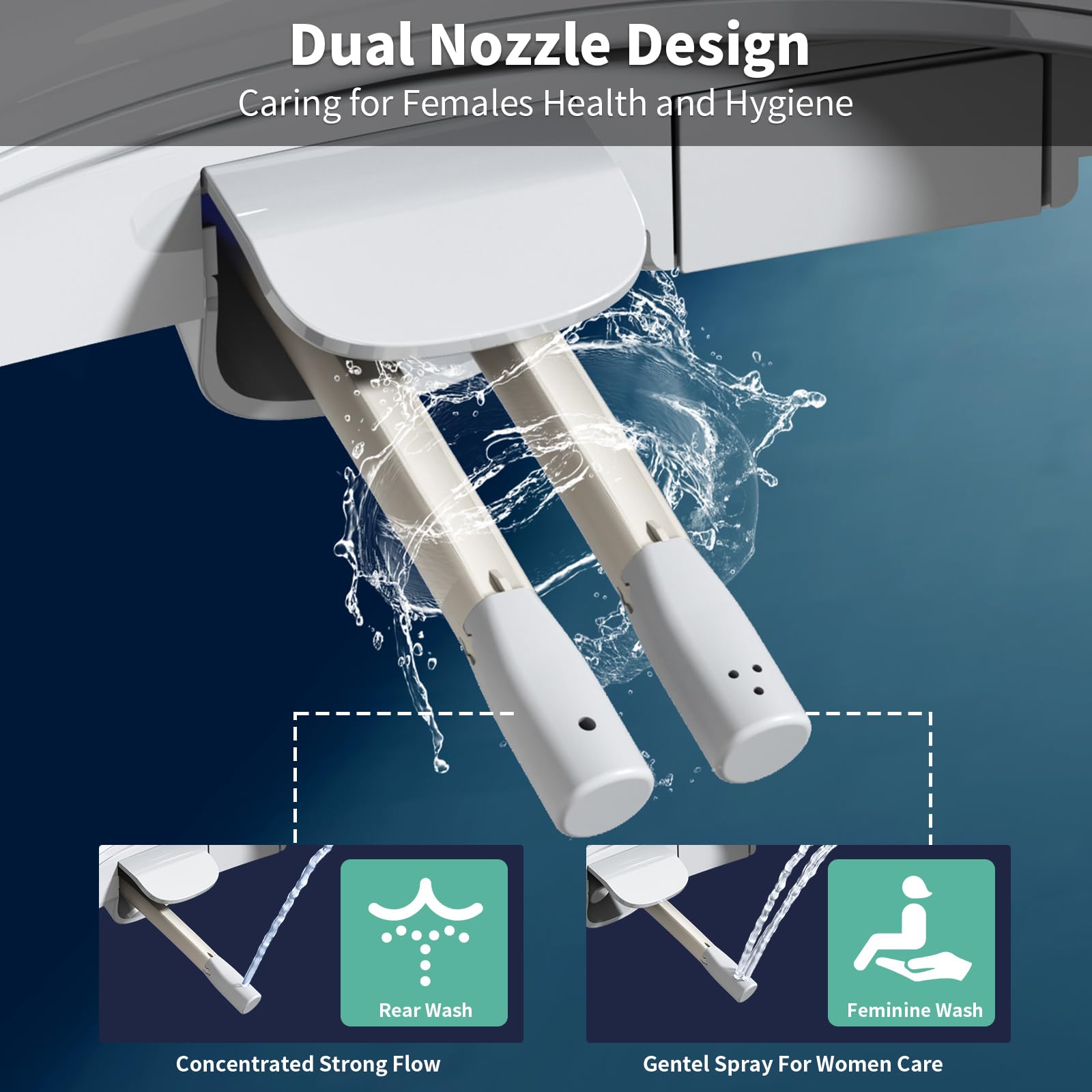 V-Shaped Smart Toilet Seat (TE001-116) - Bidet Function, Heated Seat & Auto Cleaning