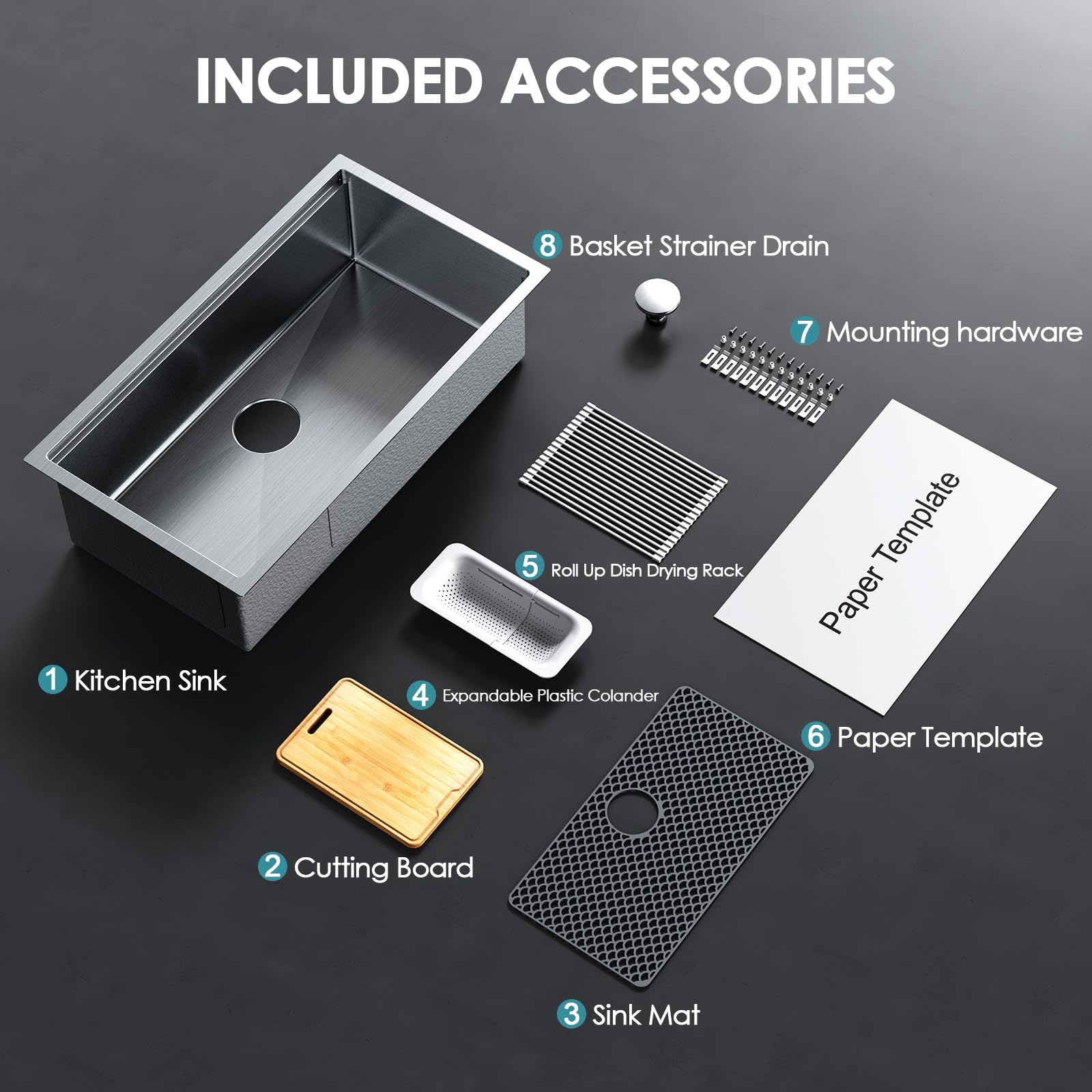 Undermount & Drop-In Stainless Steel Kitchen Sinks (Pack of 5)