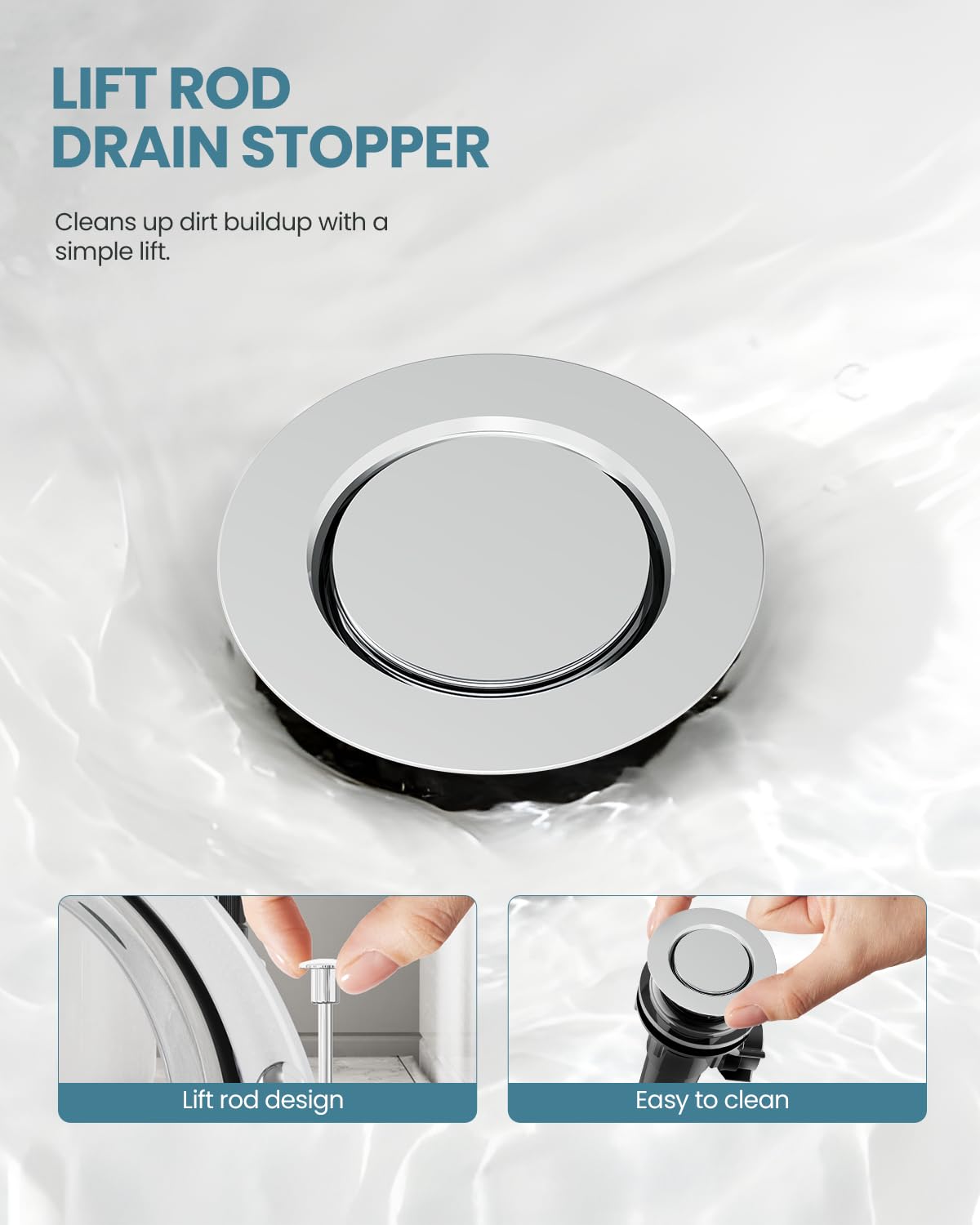 3-Hole 2-Handle RV Bathroom Sink Faucet w/Drain & Supply Lines