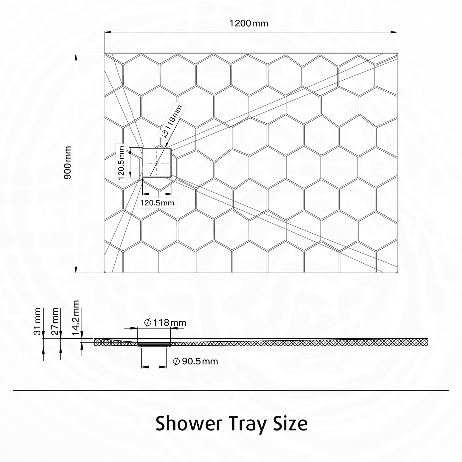 Shower Tray 120x90cm