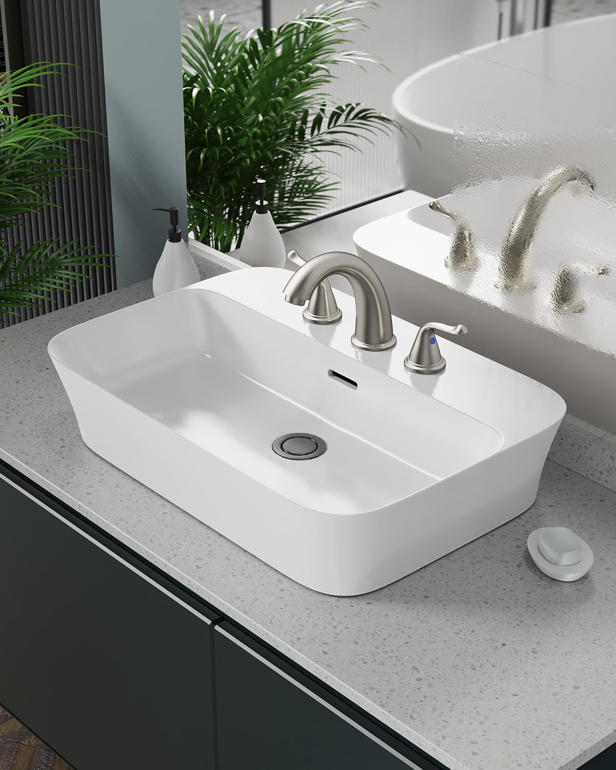 3-Hole 2-Handle RV Bathroom Sink Faucet w/Drain & Supply Lines