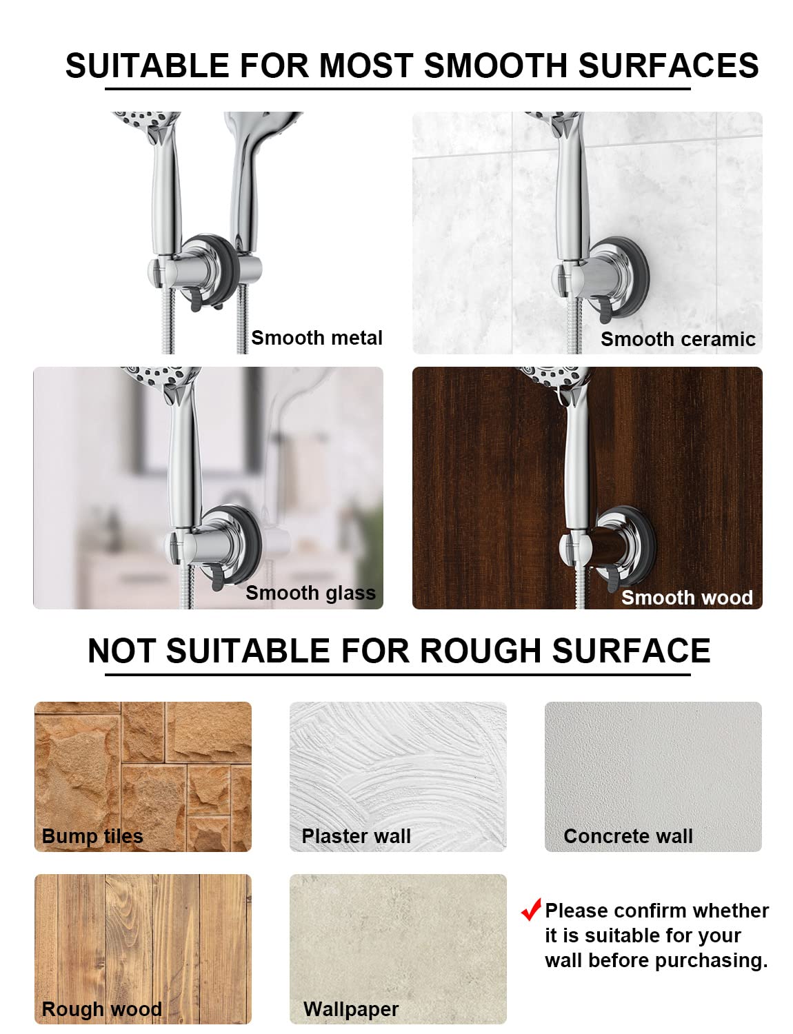 Shower Head Holder with Suction Cup