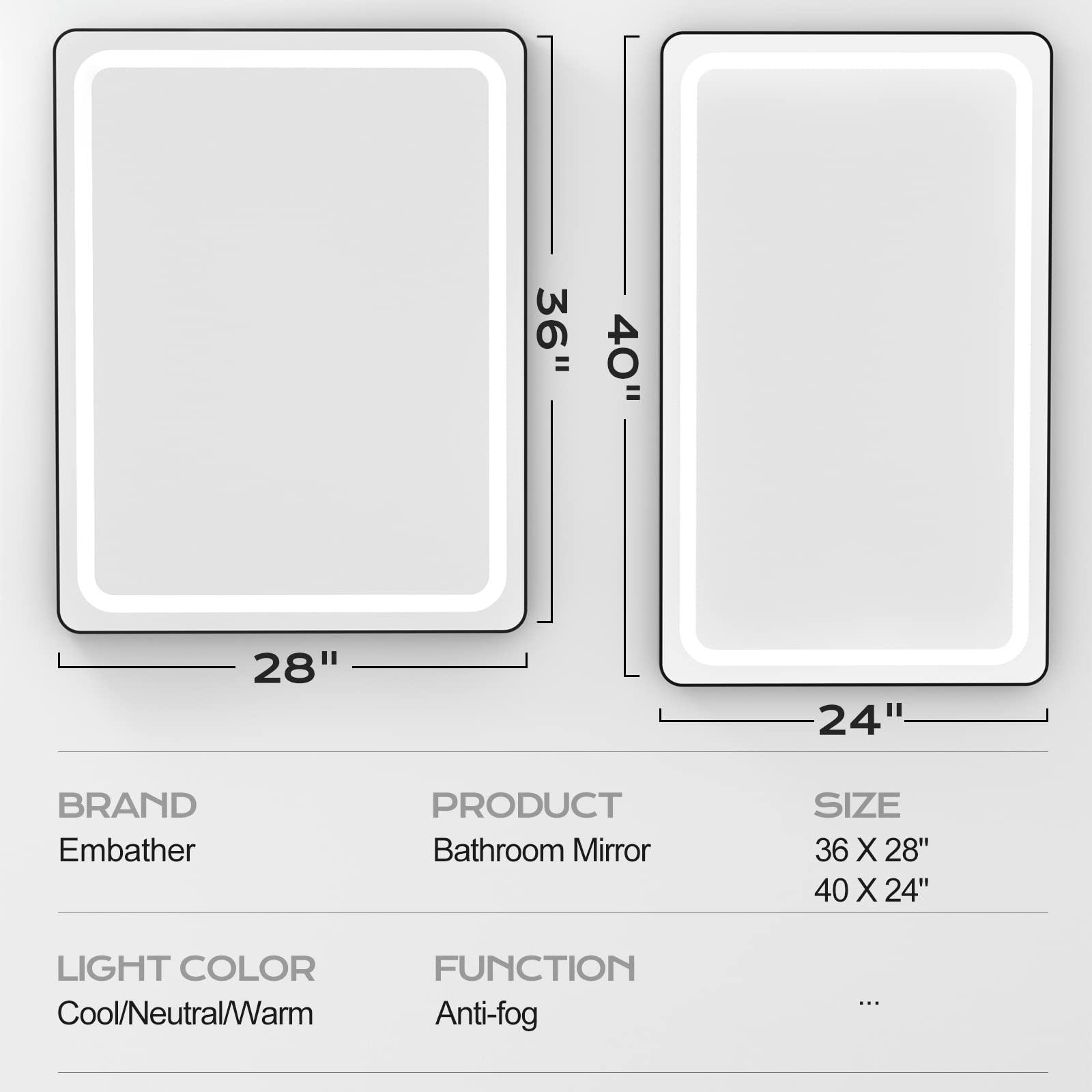 Bathroom Mirror with LED Lights