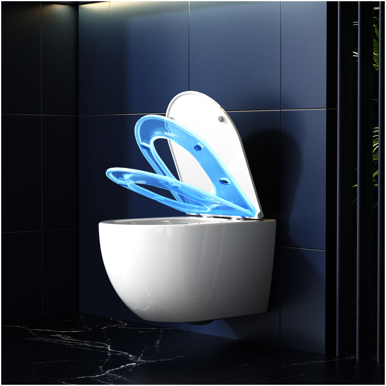 Single-hole Swirl-flush Wall-hung Toilet - D01 Series, Round-arc 49cm