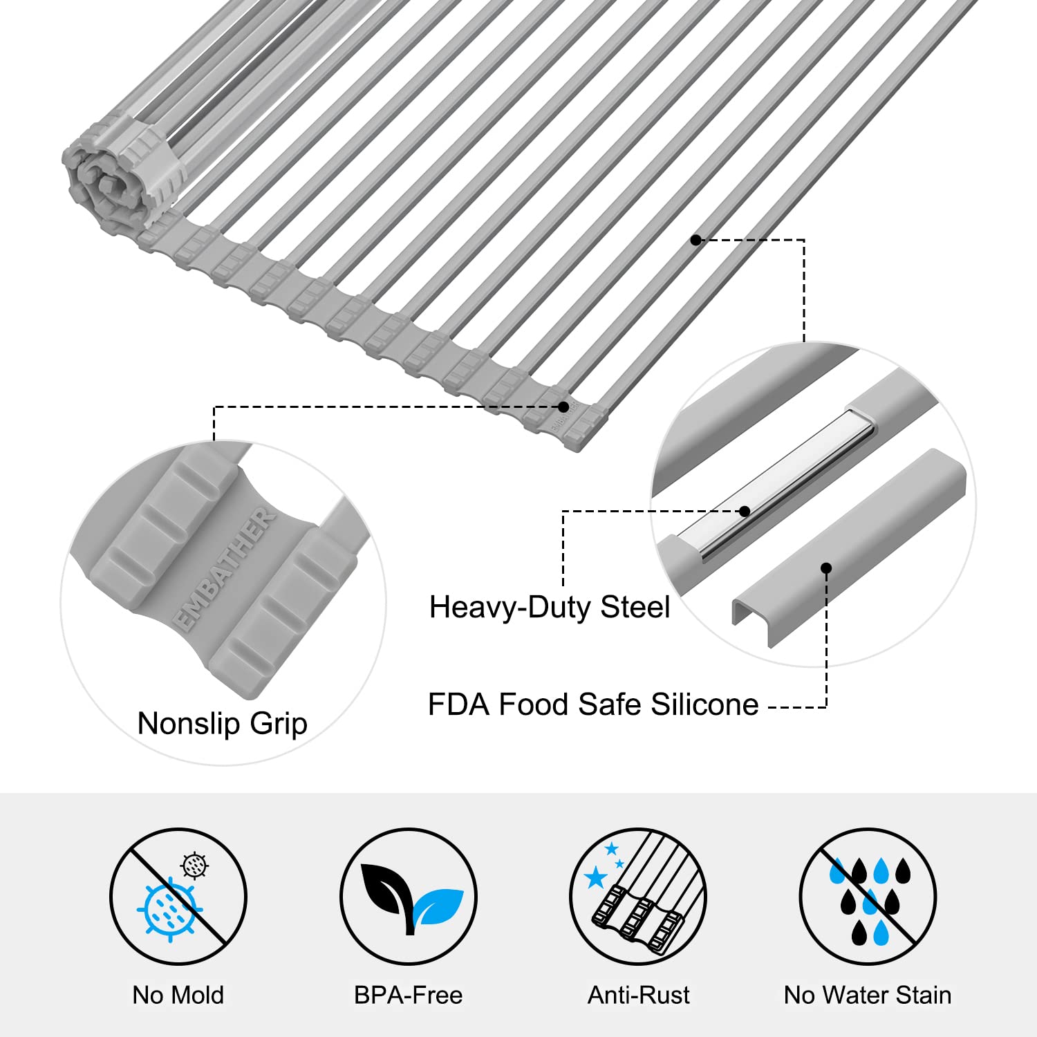 Roll-Up Dish Drying Rack