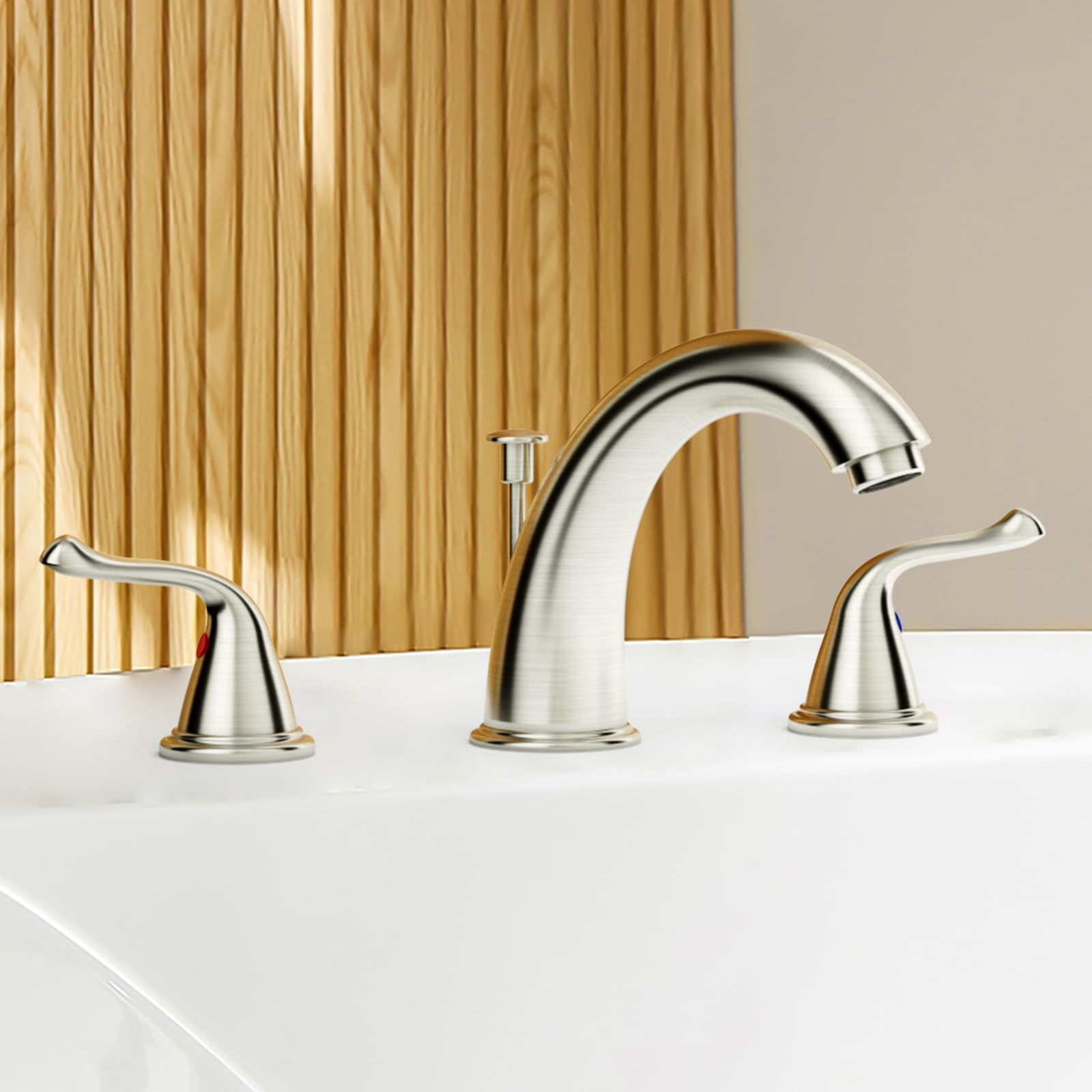 3-Hole 2-Handle RV Bathroom Sink Faucet w/Drain & Supply Lines