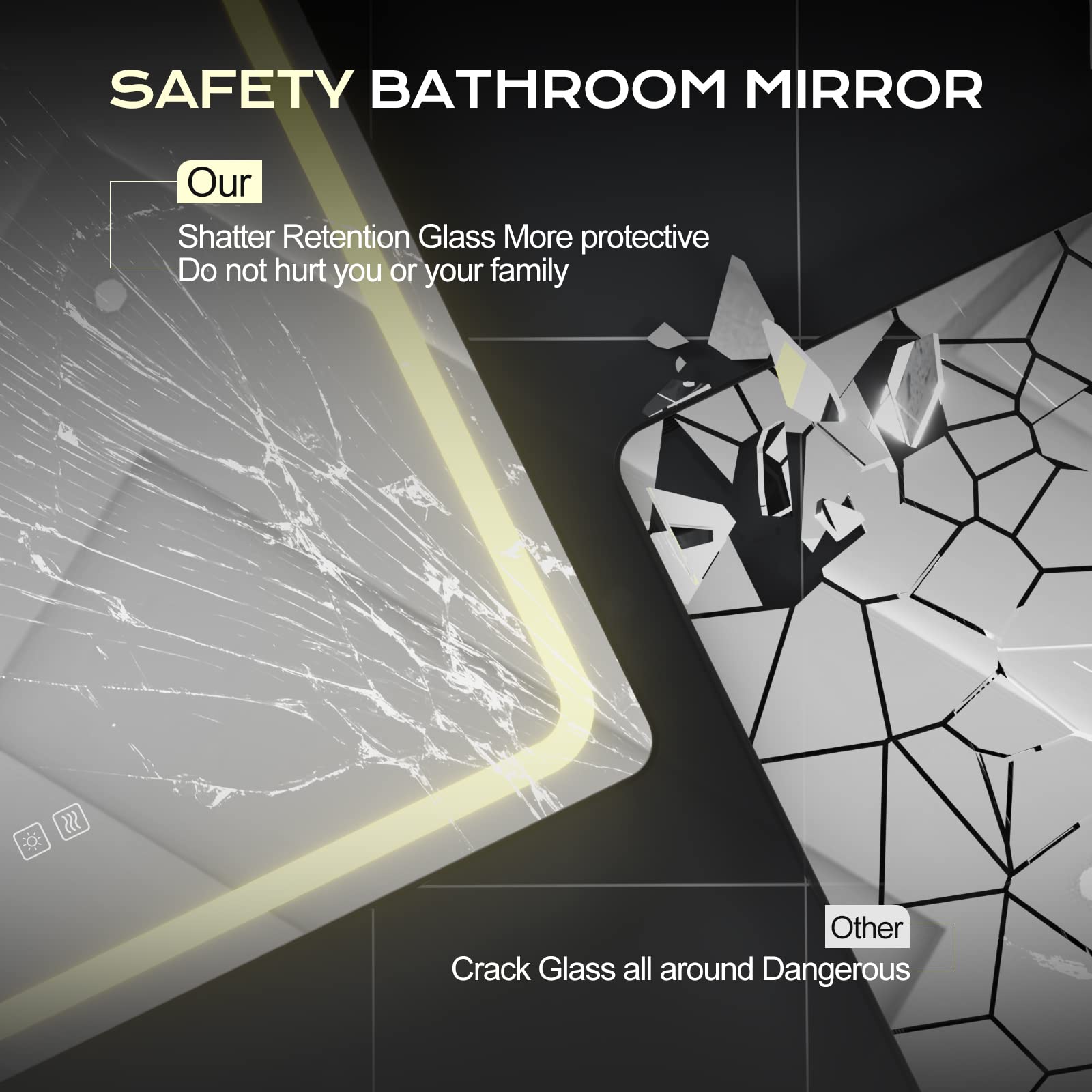 Bathroom Mirror with LED Lights