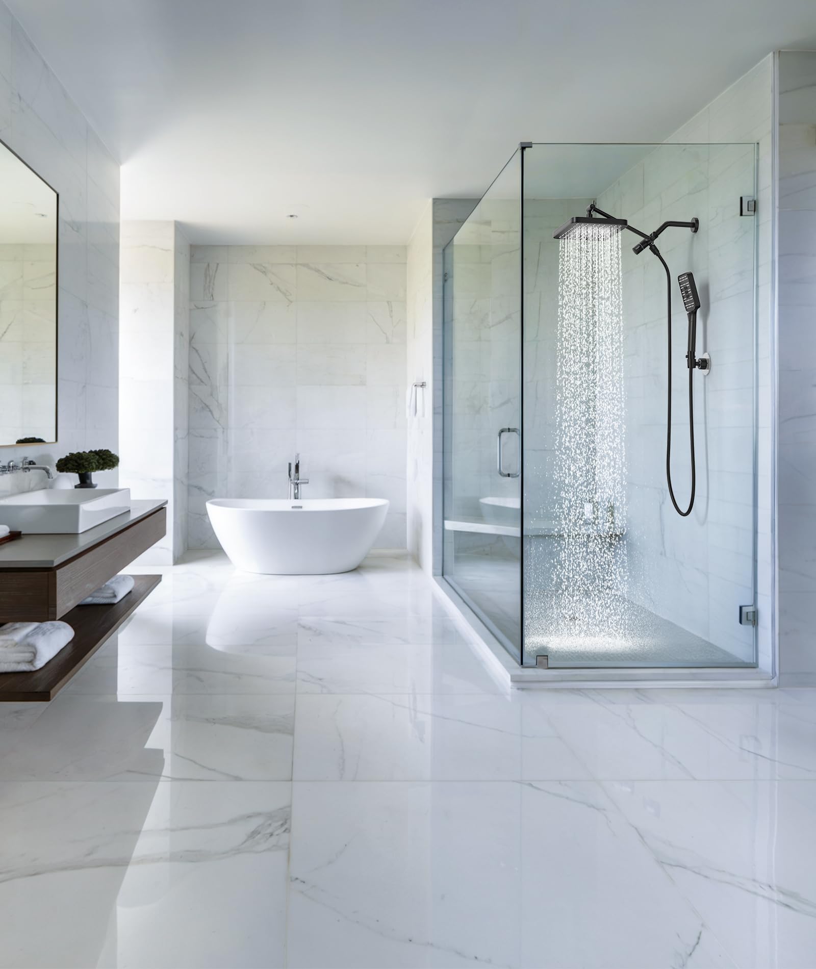 Adjustable Rod Shower Combo Kit