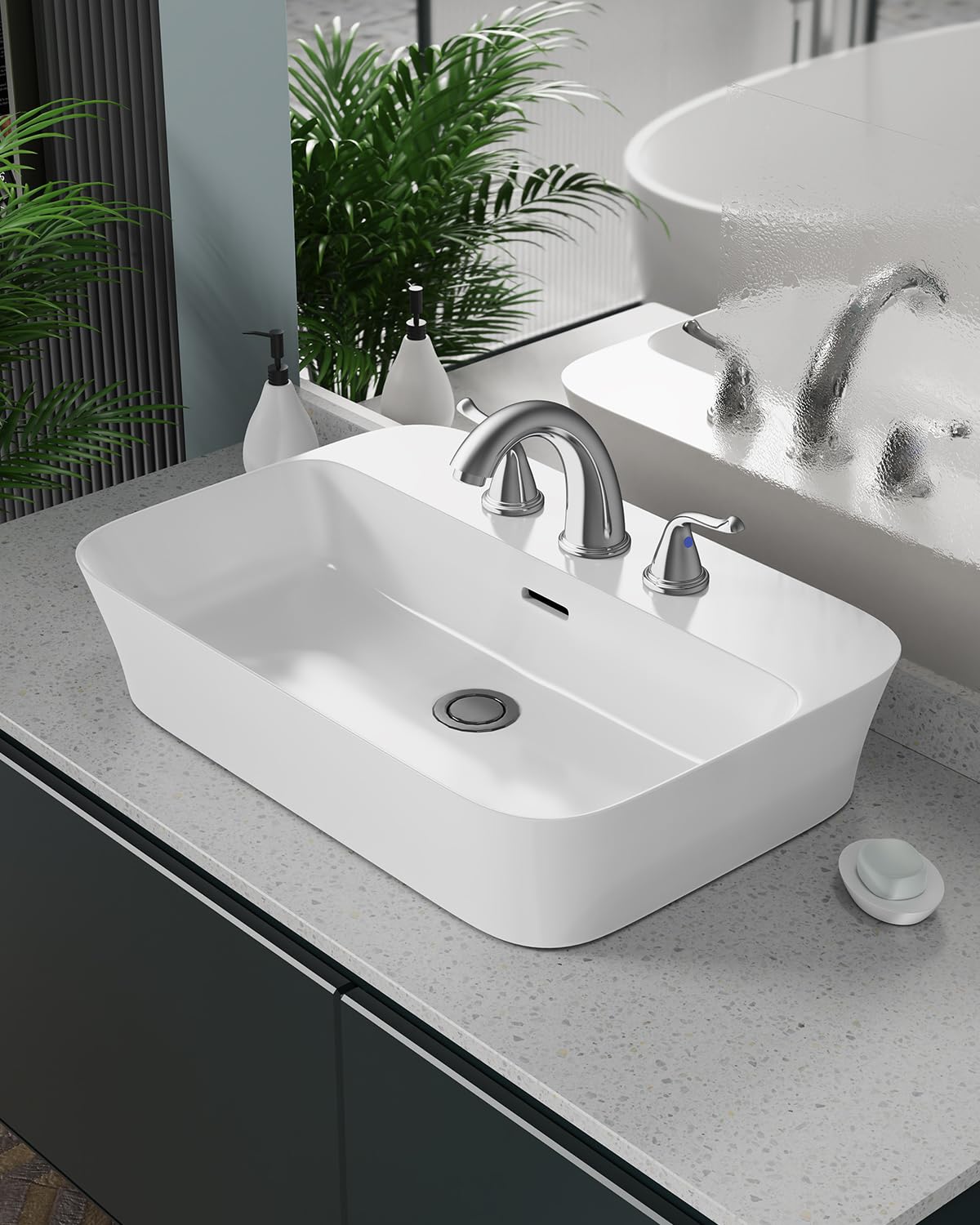 3-Hole 2-Handle RV Bathroom Sink Faucet w/Drain & Supply Lines