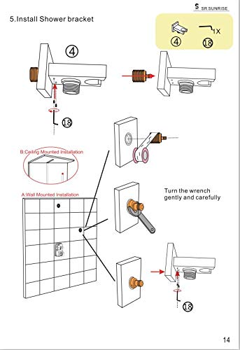 Brass Square Shower Head Holder