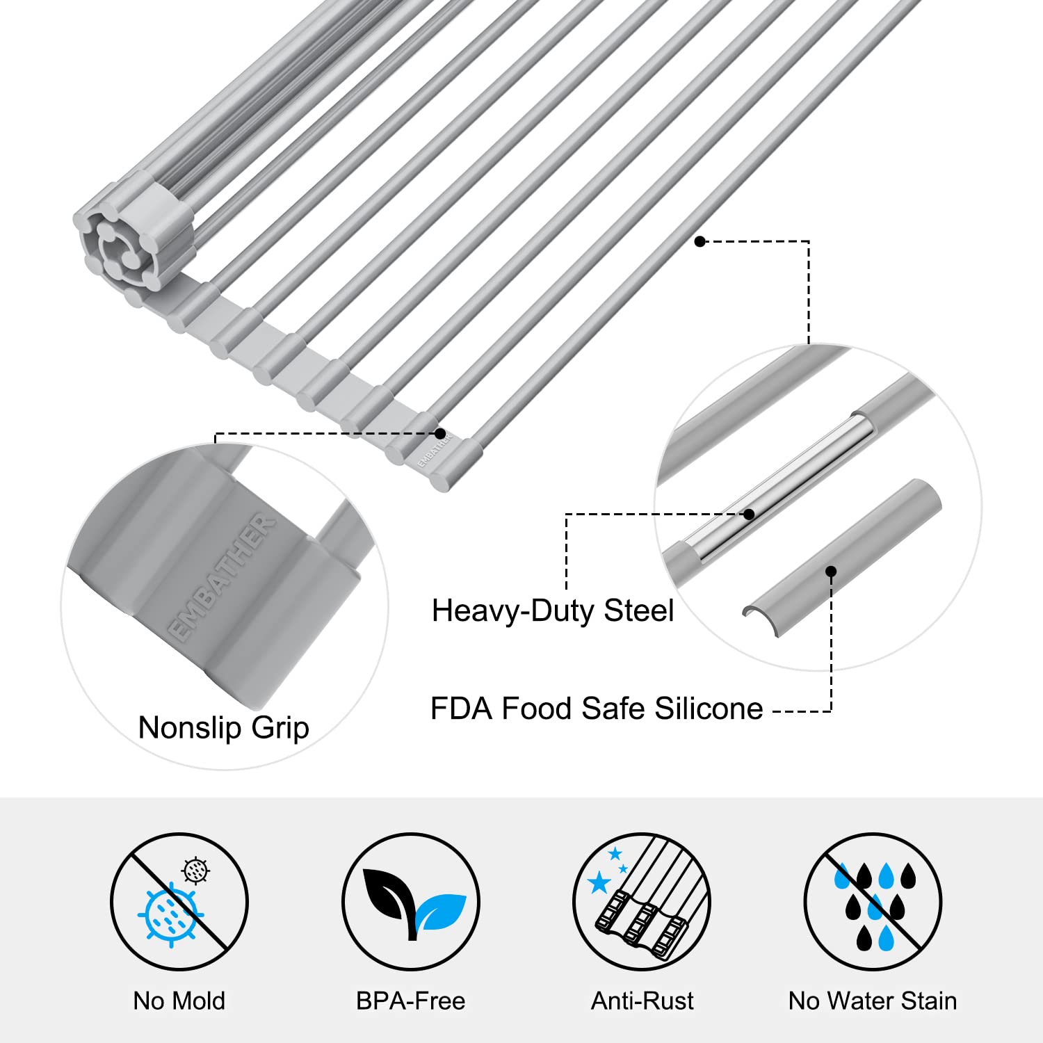 Roll-Up Dish Drying Rack