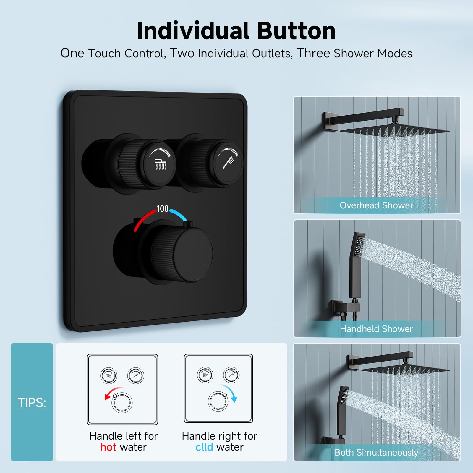 Button Shower Set (Thermostatic)