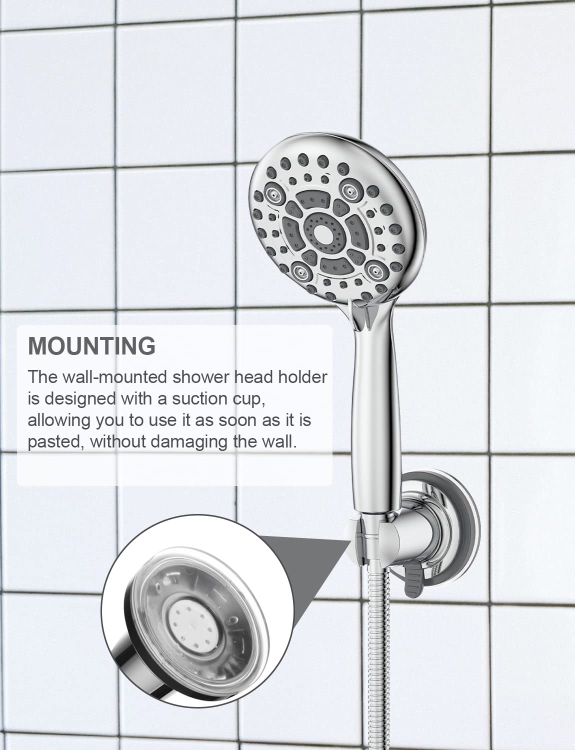Shower Head Holder with Suction Cup